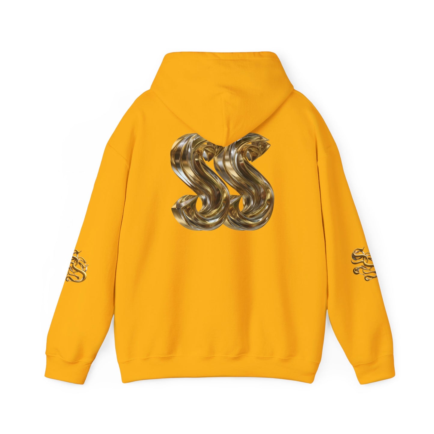 Trendy Unisex Hooded Sweatshirt with Metallic SS Design