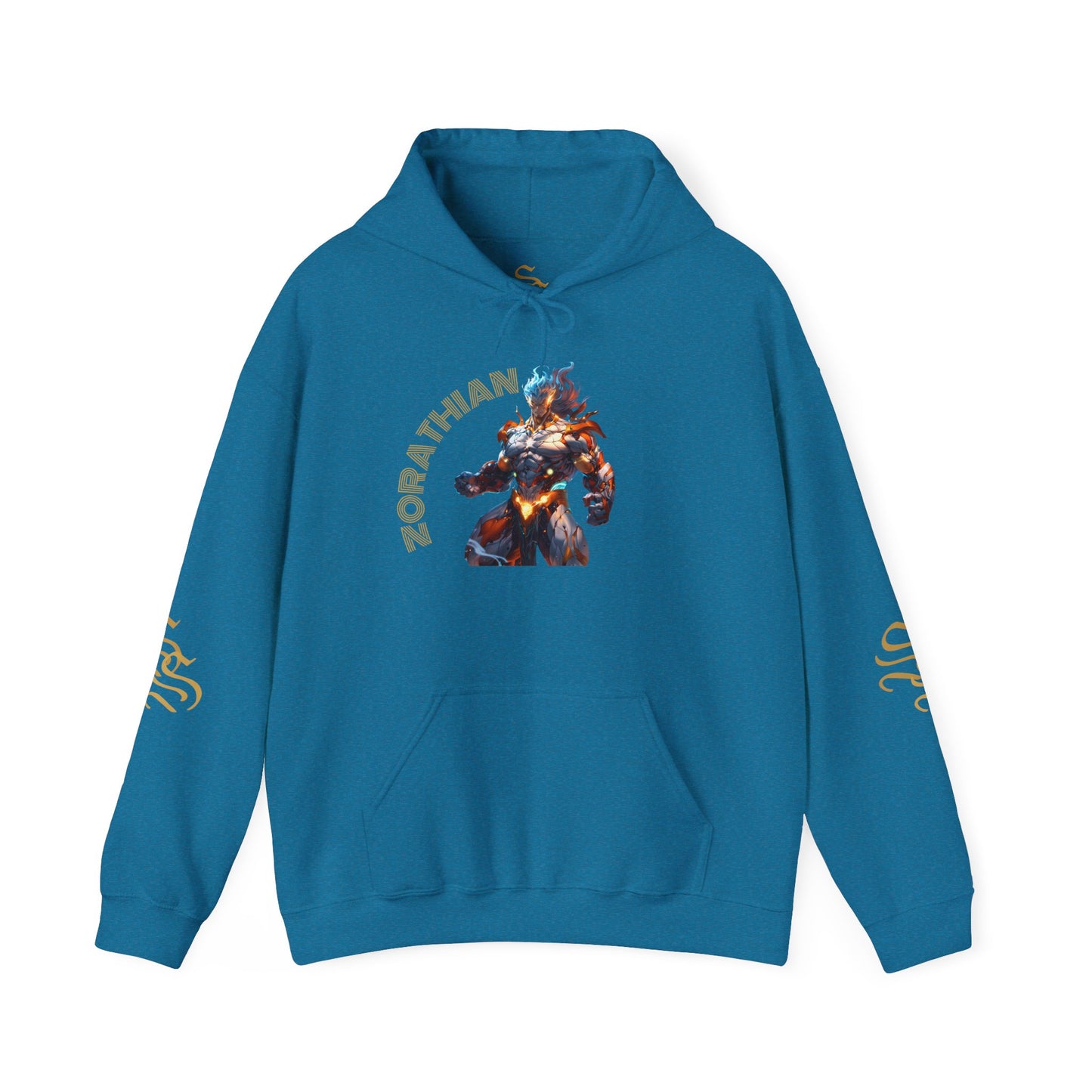 Zorathian Character Heavy Blend Hoodie - Unisex White Sweatshirt for Gaming Fans
