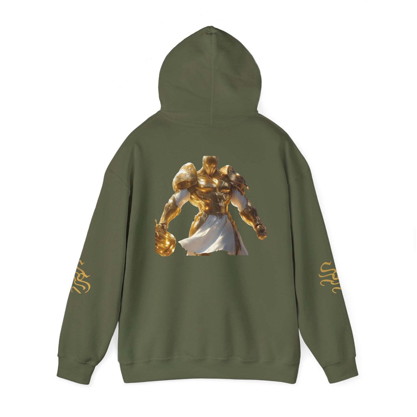 Stylish Unisex Heavy Blend™ Hooded Sweatshirt - Gold Design with Graphic Print