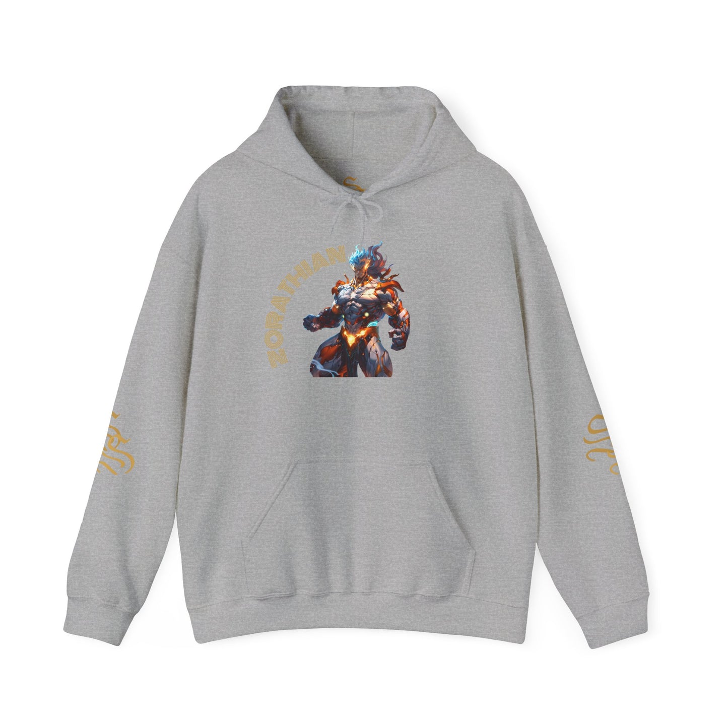 Zorathian Character Heavy Blend Hoodie - Unisex White Sweatshirt for Gaming Fans