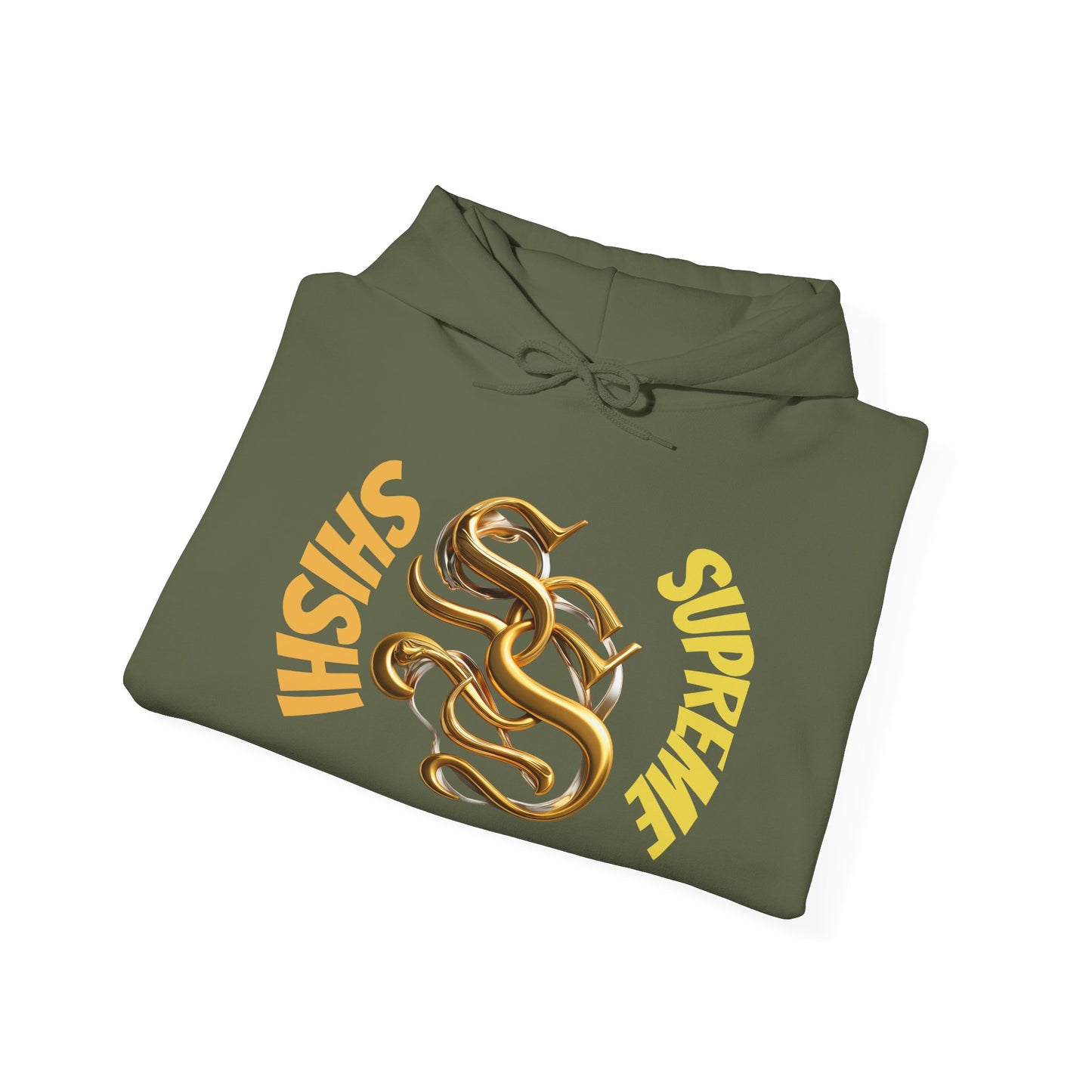 Stylish Unisex Heavy Blend™ Hooded Sweatshirt - Gold Design with Graphic Print