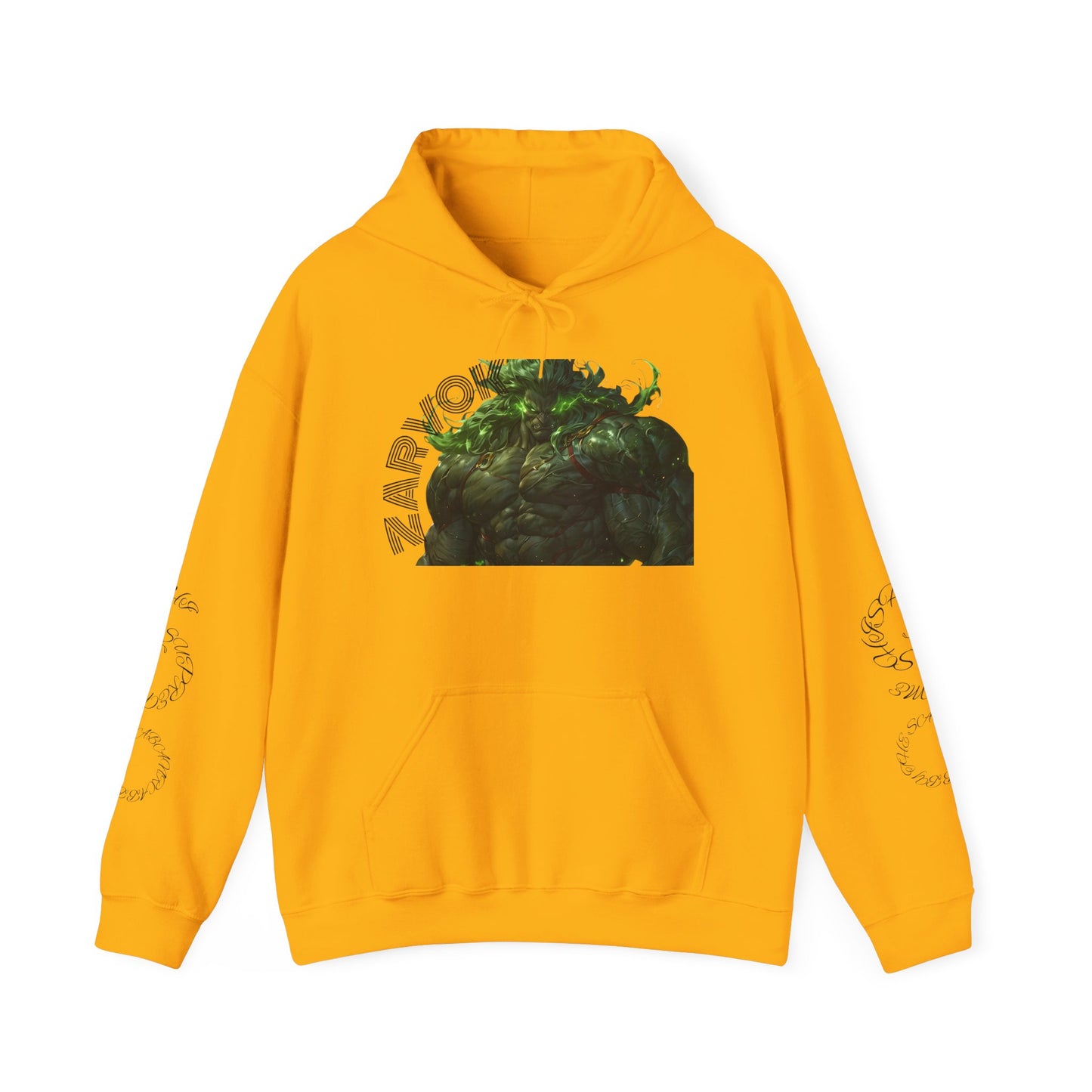 Zarvokian Prime Warrior Hoodie - Unisex Heavy Blend Sweatshirt with Artistic Design