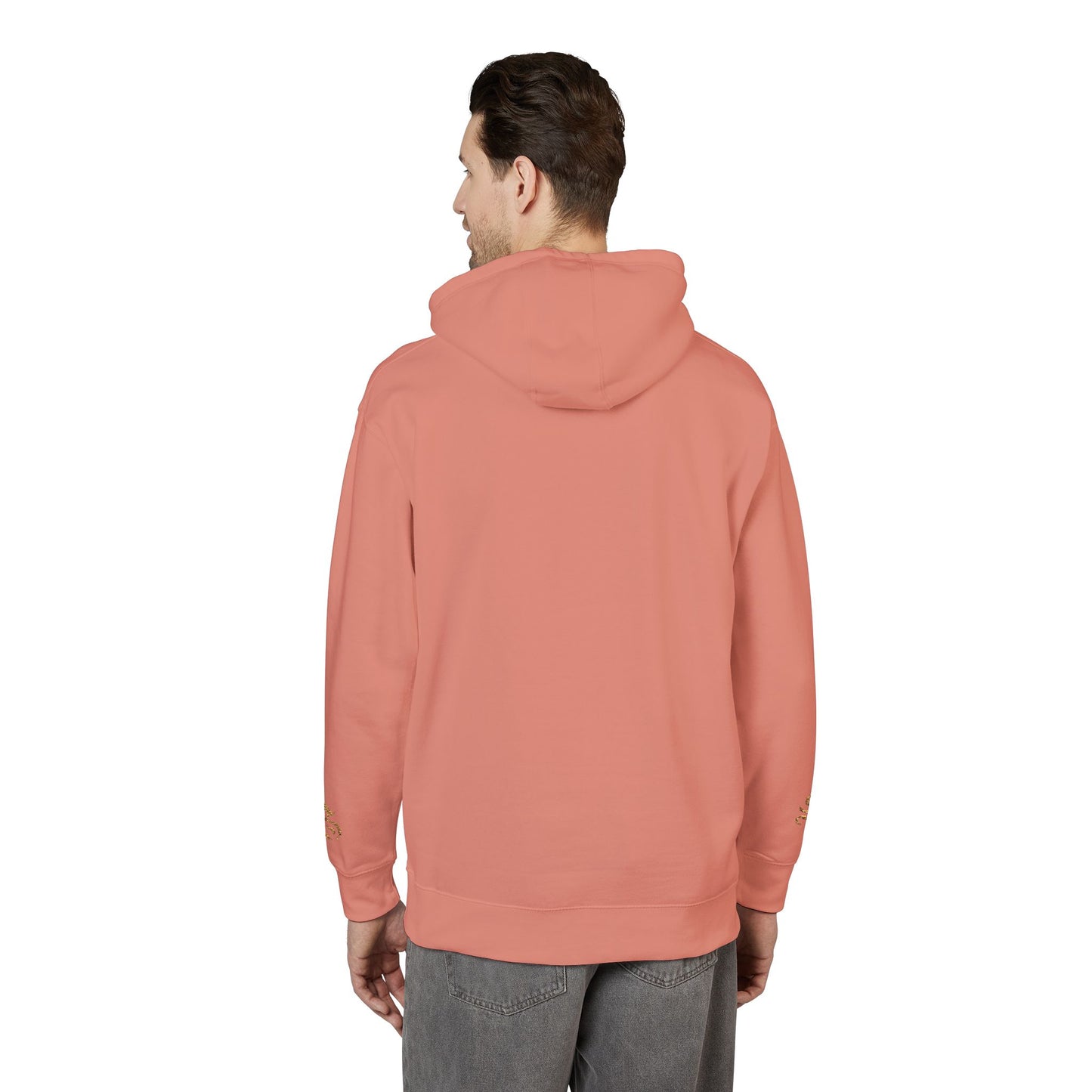 Cozy Unisex Fleece Hoodie with Gold Snake Design