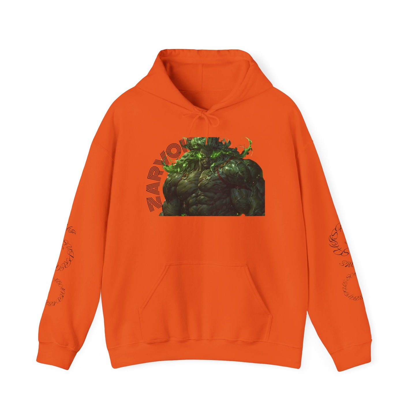 Zarvokian Prime Warrior Hoodie - Unisex Heavy Blend Sweatshirt with Artistic Design