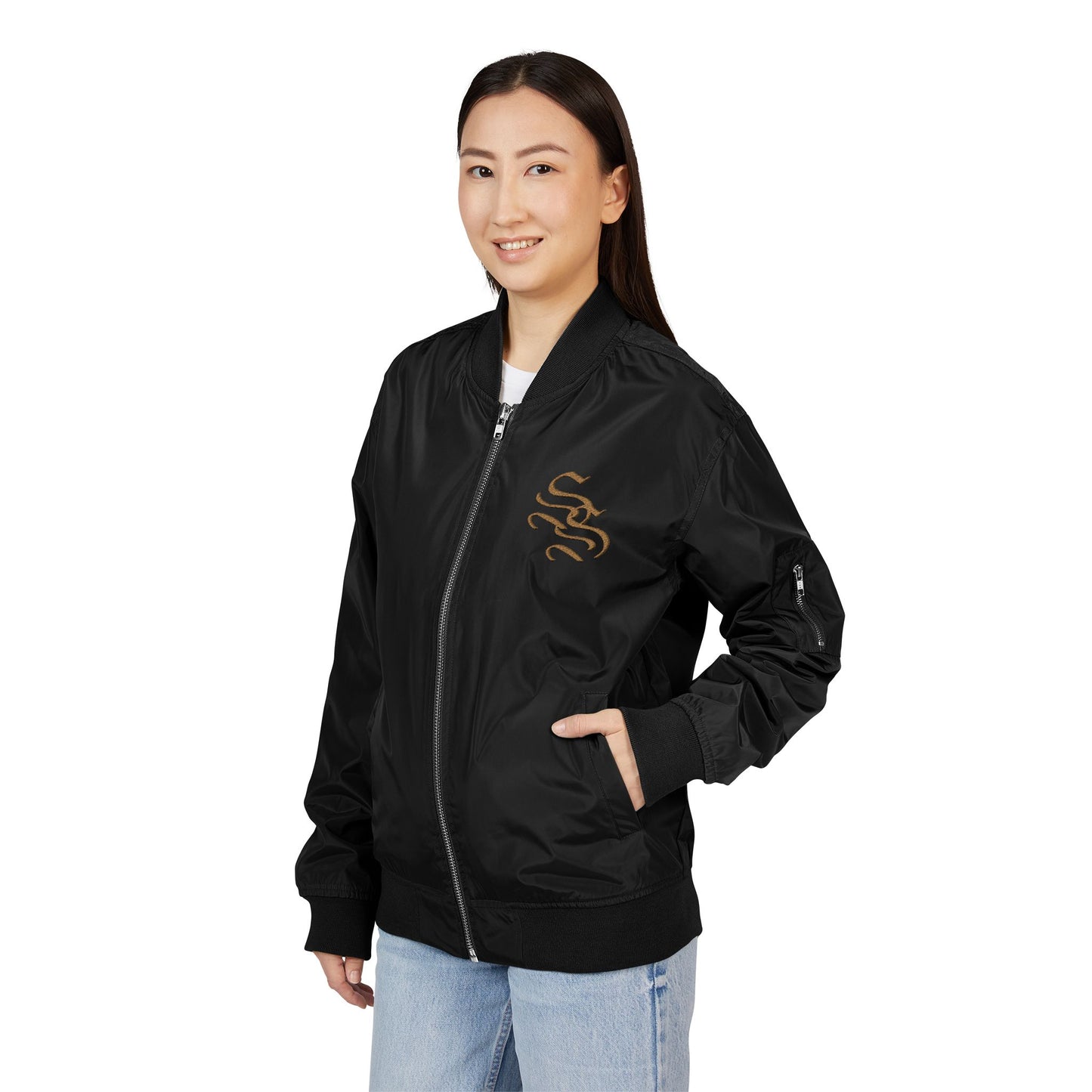 Eco-Friendly Embroidered Bomber Jacket - Stylish and Sustainable Outerwear