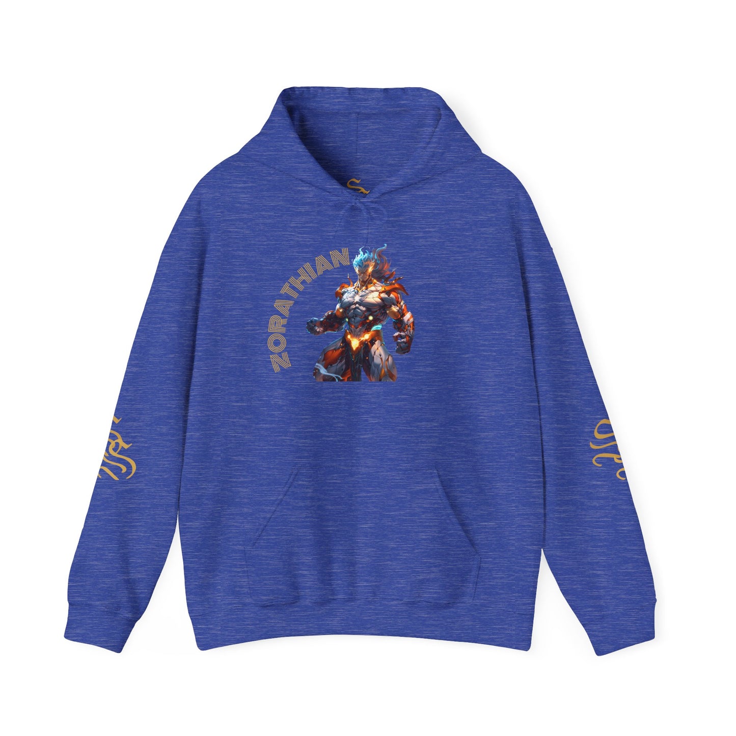 Zorathian Character Heavy Blend Hoodie - Unisex White Sweatshirt for Gaming Fans