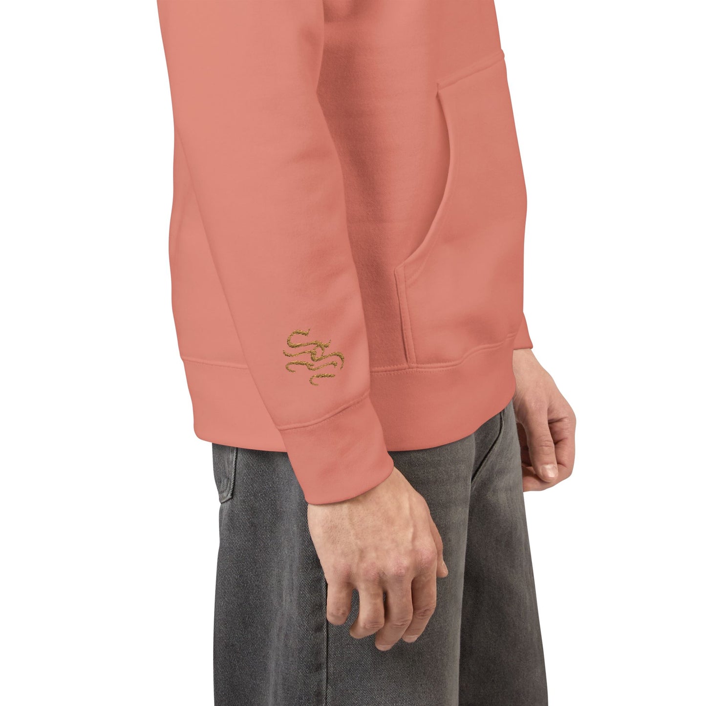 Cozy Unisex Fleece Hoodie with Gold Snake Design