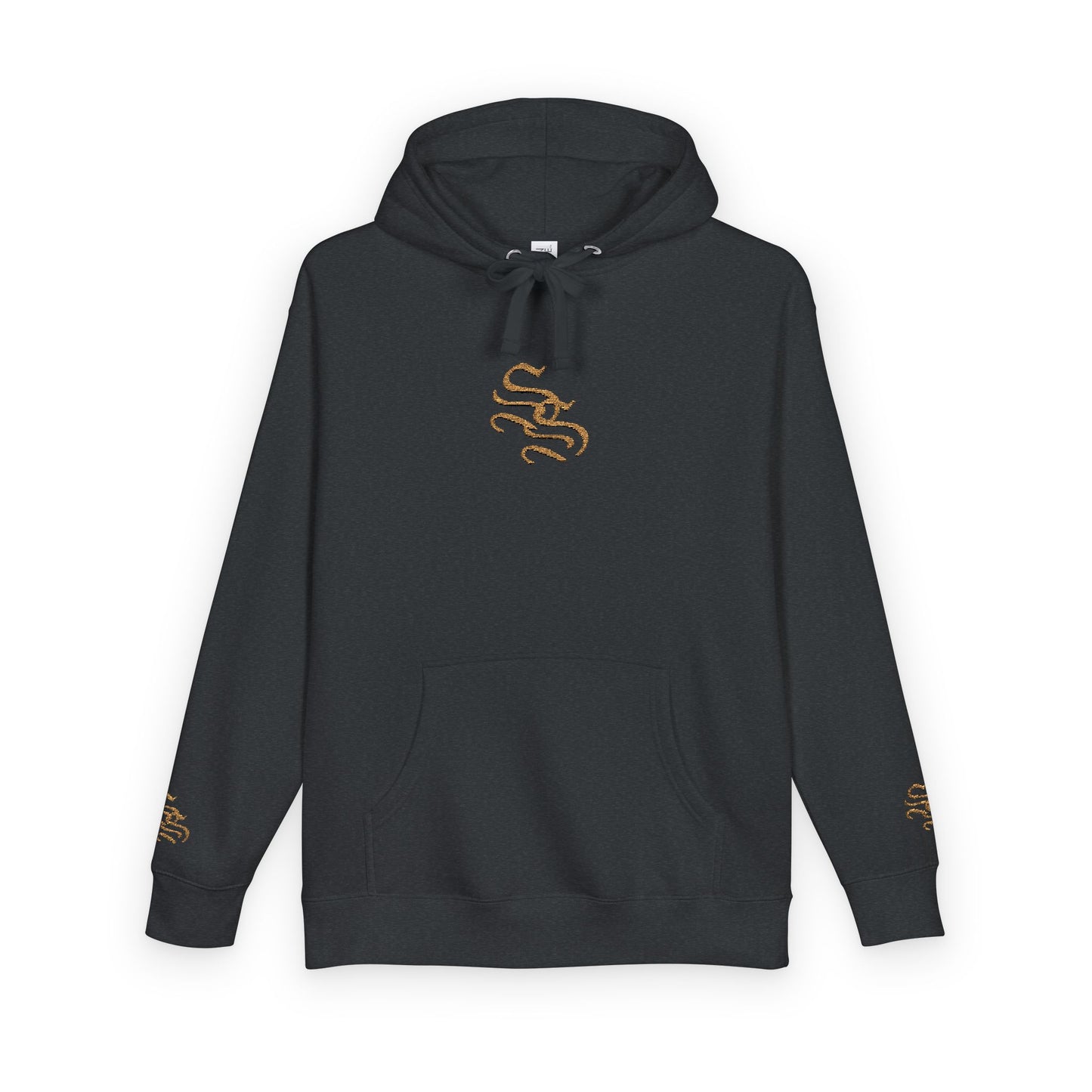 Cozy Unisex Fleece Hoodie with Gold Snake Design