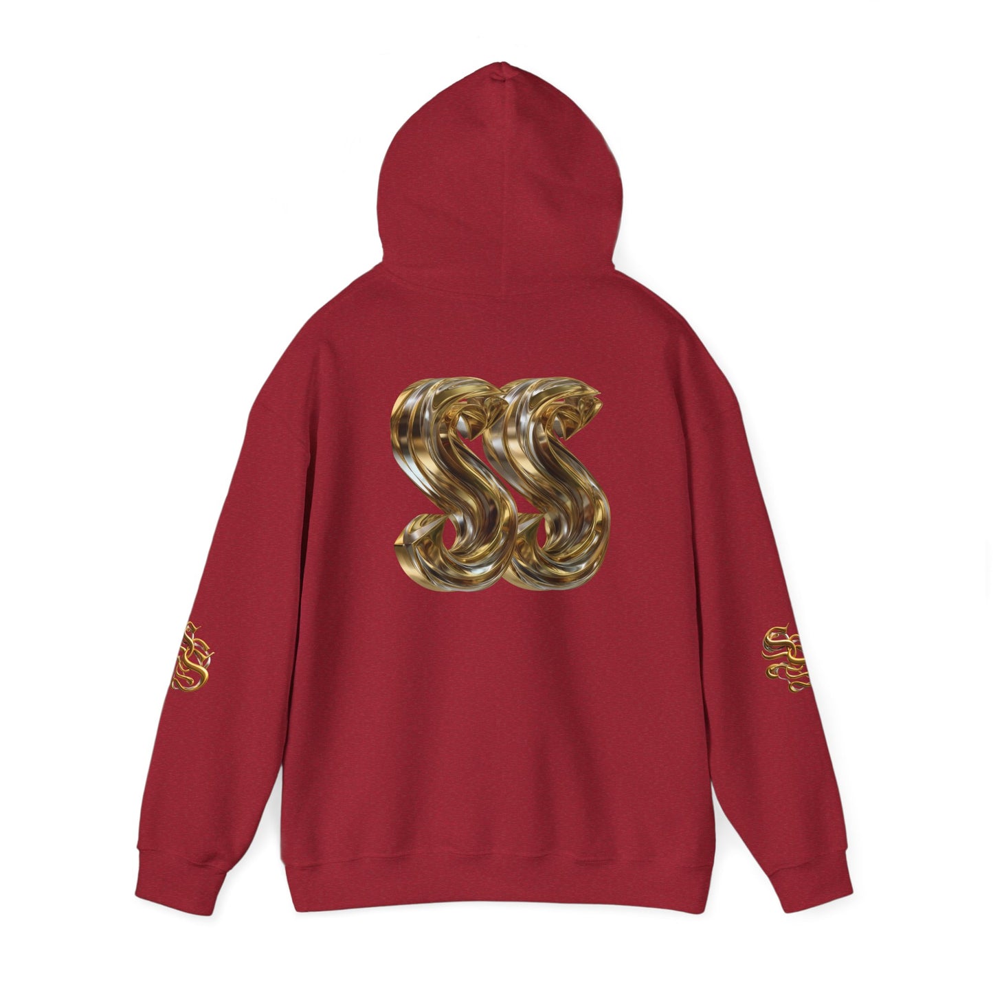 Trendy Unisex Hooded Sweatshirt with Metallic SS Design