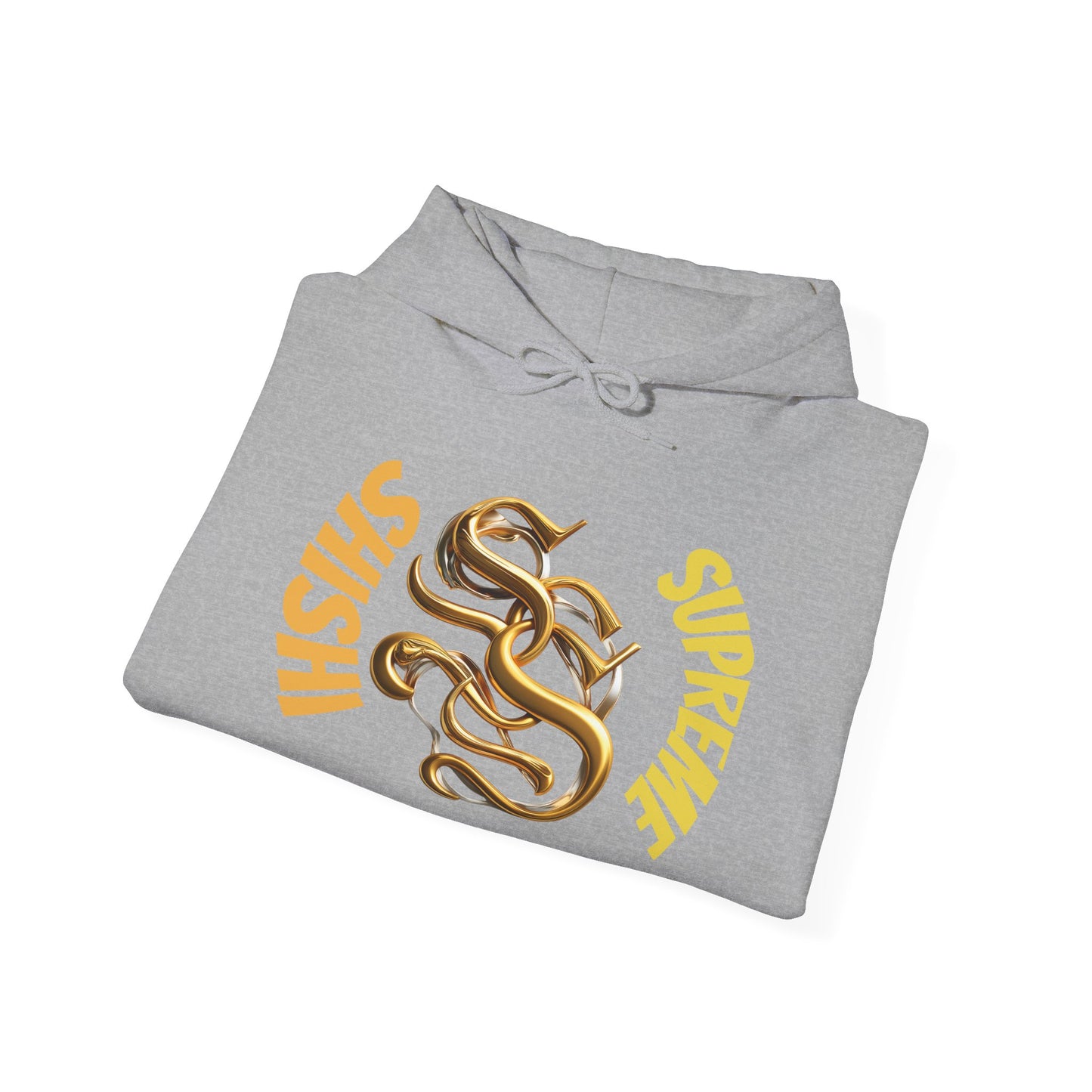 Stylish Unisex Heavy Blend™ Hooded Sweatshirt - Gold Design with Graphic Print