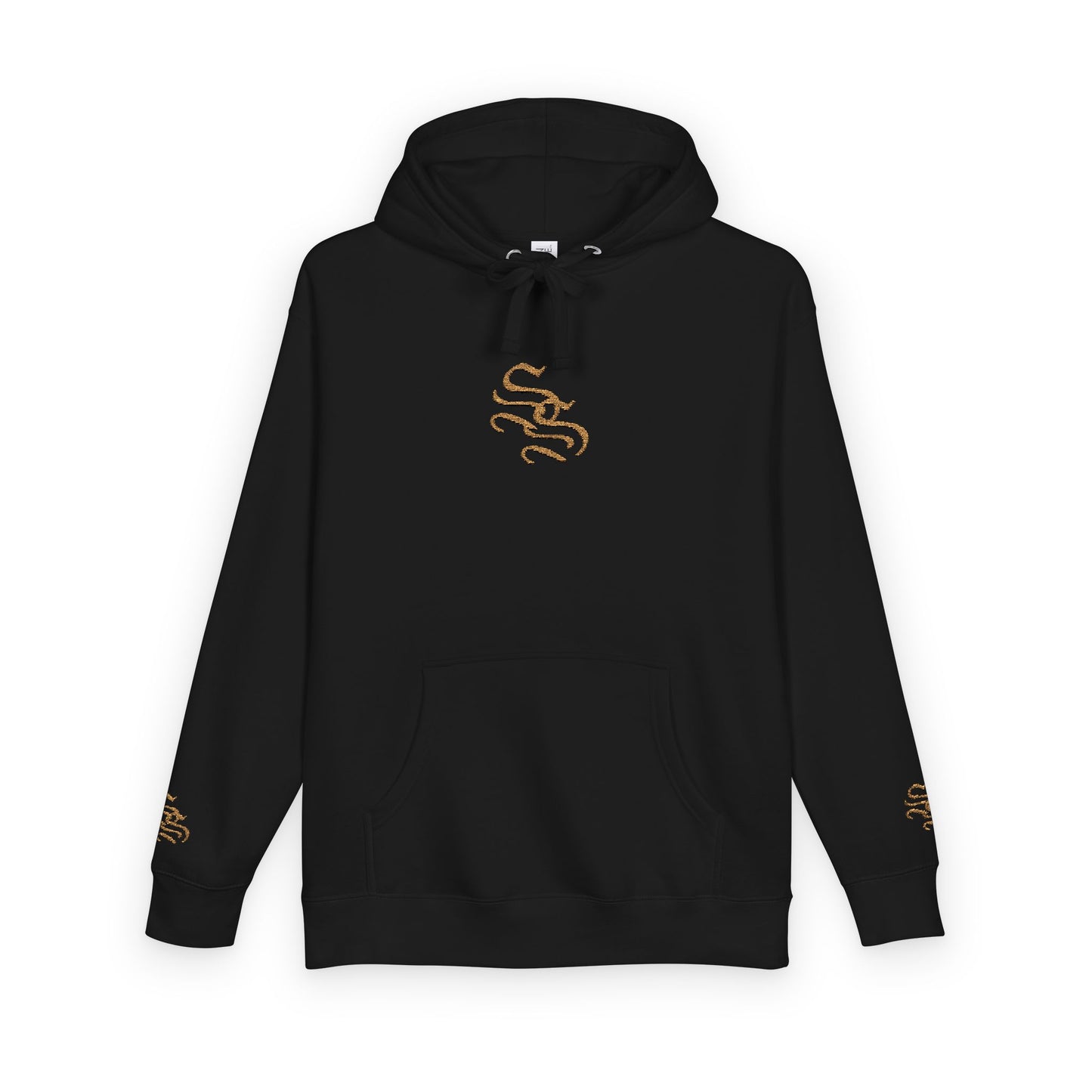 Cozy Unisex Fleece Hoodie with Gold Snake Design