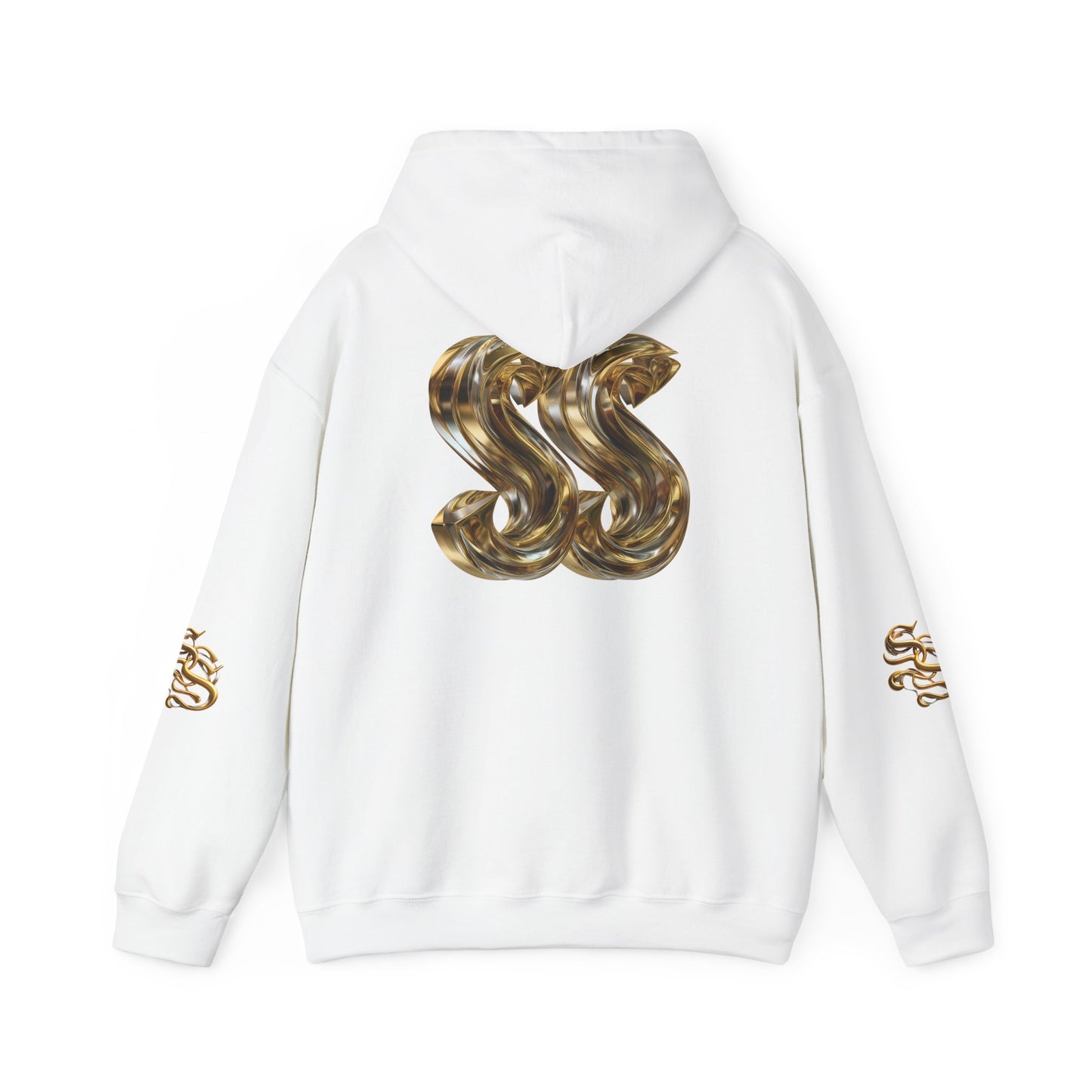 Trendy Unisex Hooded Sweatshirt with Metallic SS Design