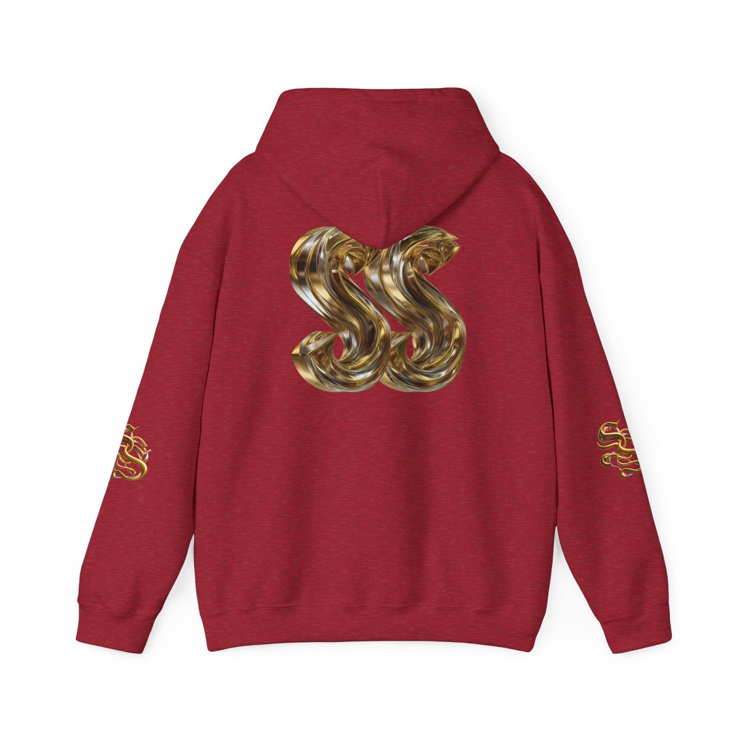 Trendy Unisex Hooded Sweatshirt with Metallic SS Design
