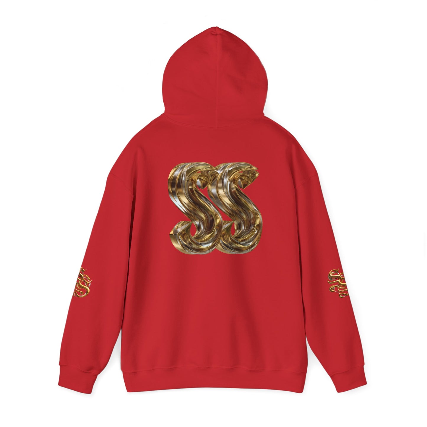 Trendy Unisex Hooded Sweatshirt with Metallic SS Design