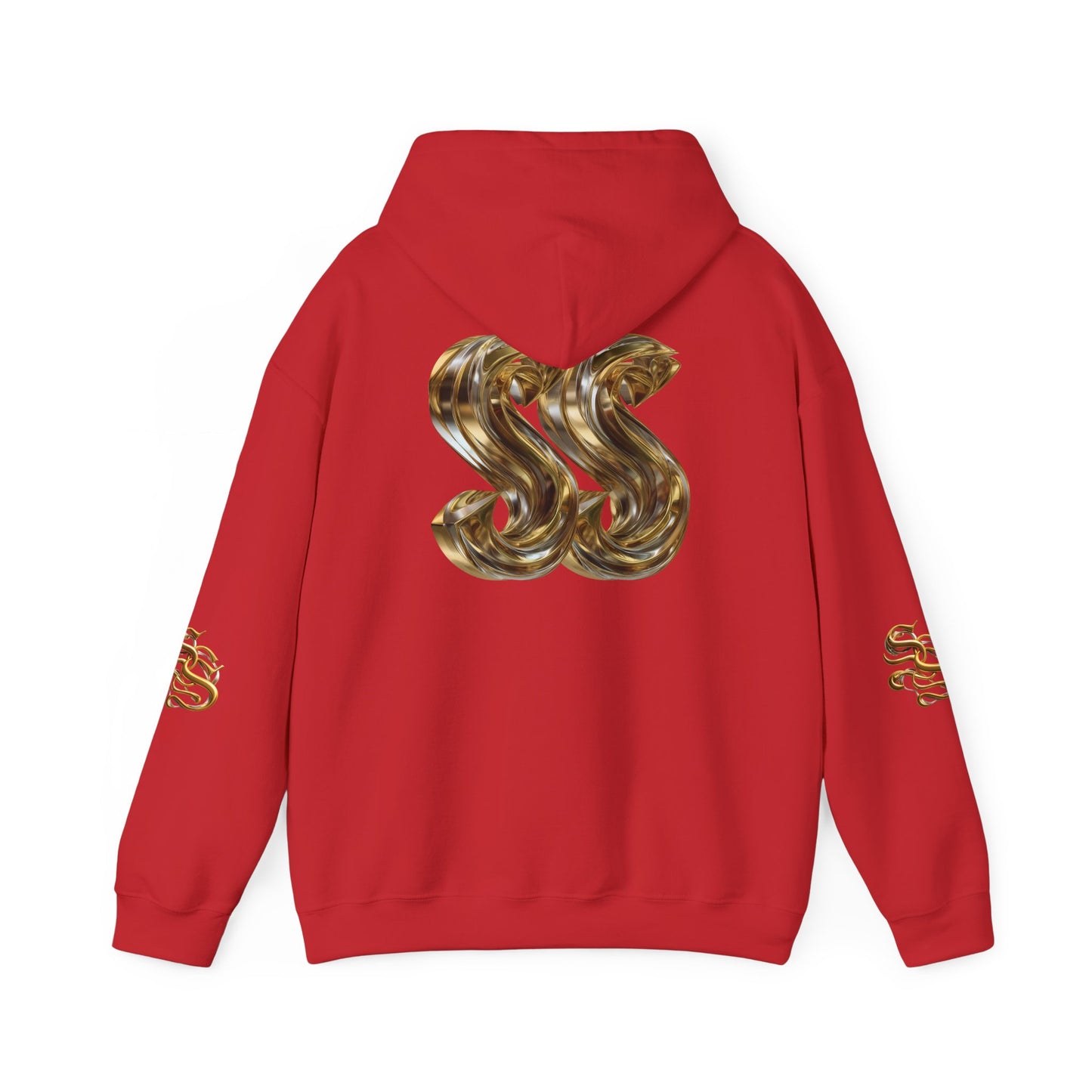 Trendy Unisex Hooded Sweatshirt with Metallic SS Design