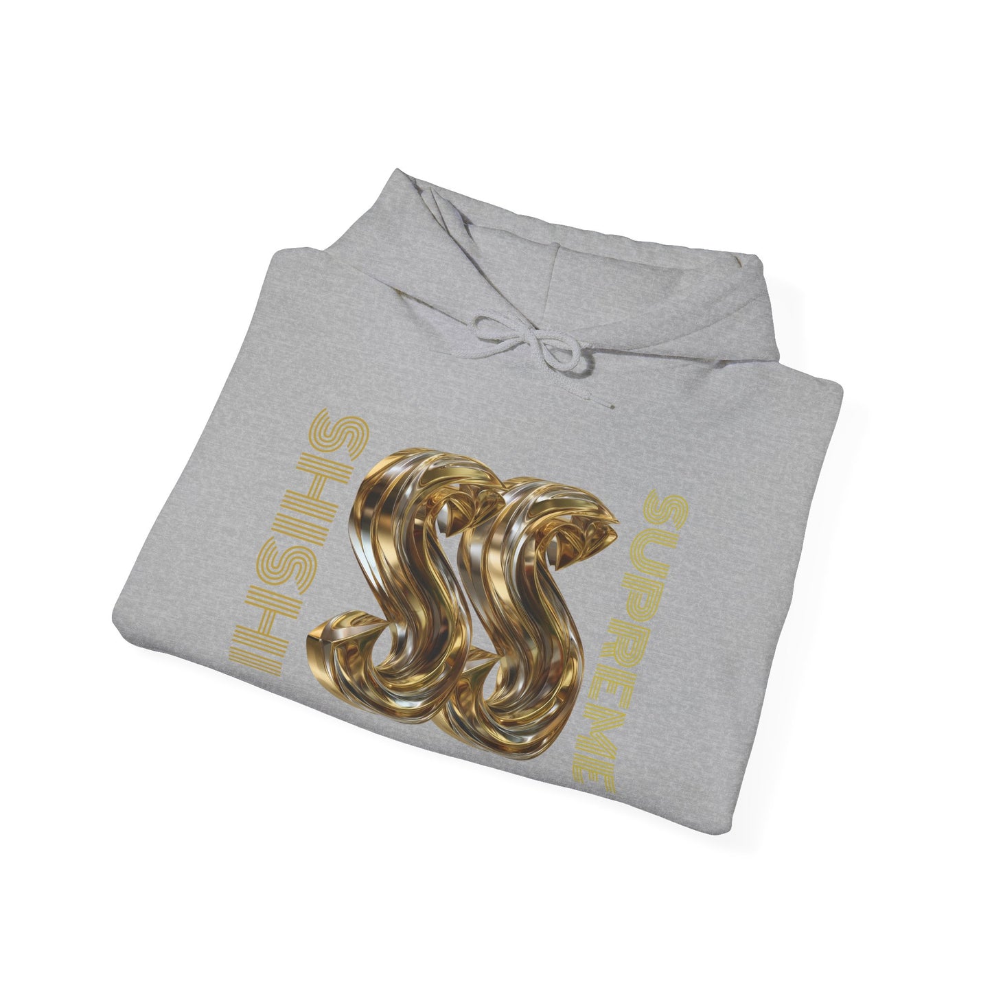 Trendy Unisex Hooded Sweatshirt with Metallic SS Design