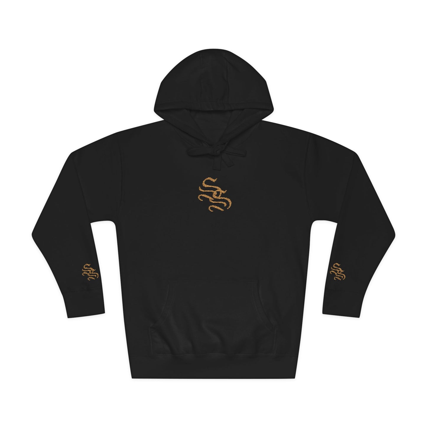 Cozy Unisex Fleece Hoodie with Gold Snake Design