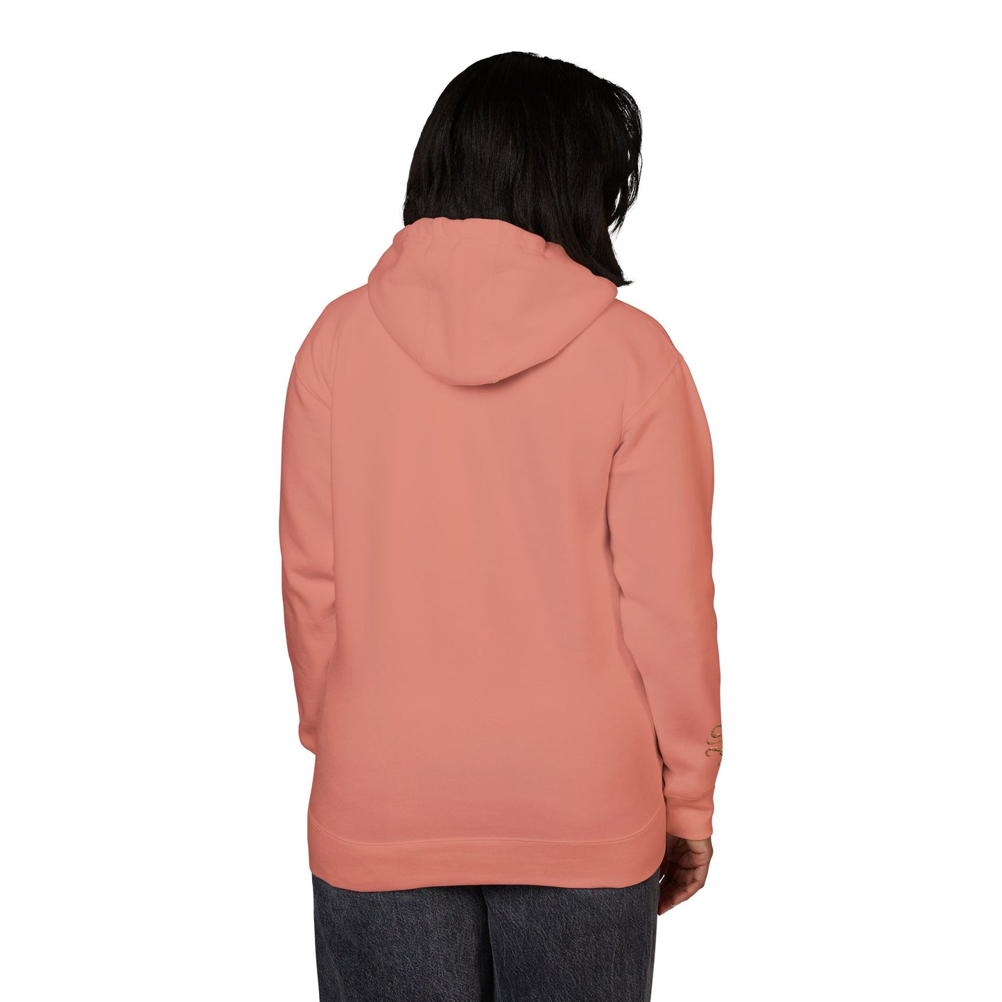 Cozy Unisex Fleece Hoodie with Gold Snake Design