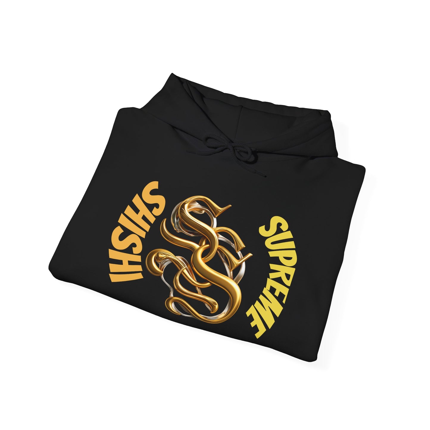 Stylish Unisex Heavy Blend™ Hooded Sweatshirt - Gold Design with Graphic Print