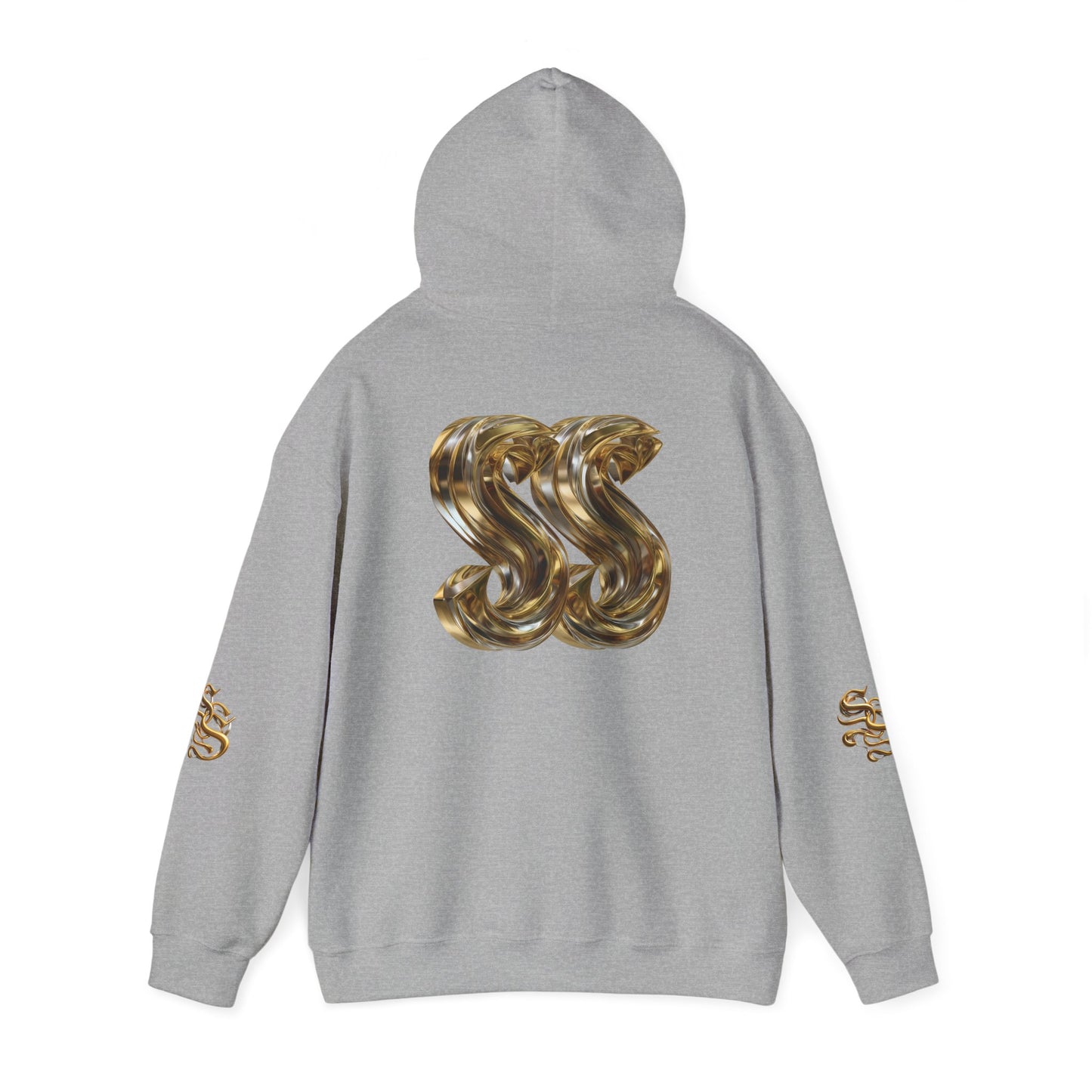 Trendy Unisex Hooded Sweatshirt with Metallic SS Design
