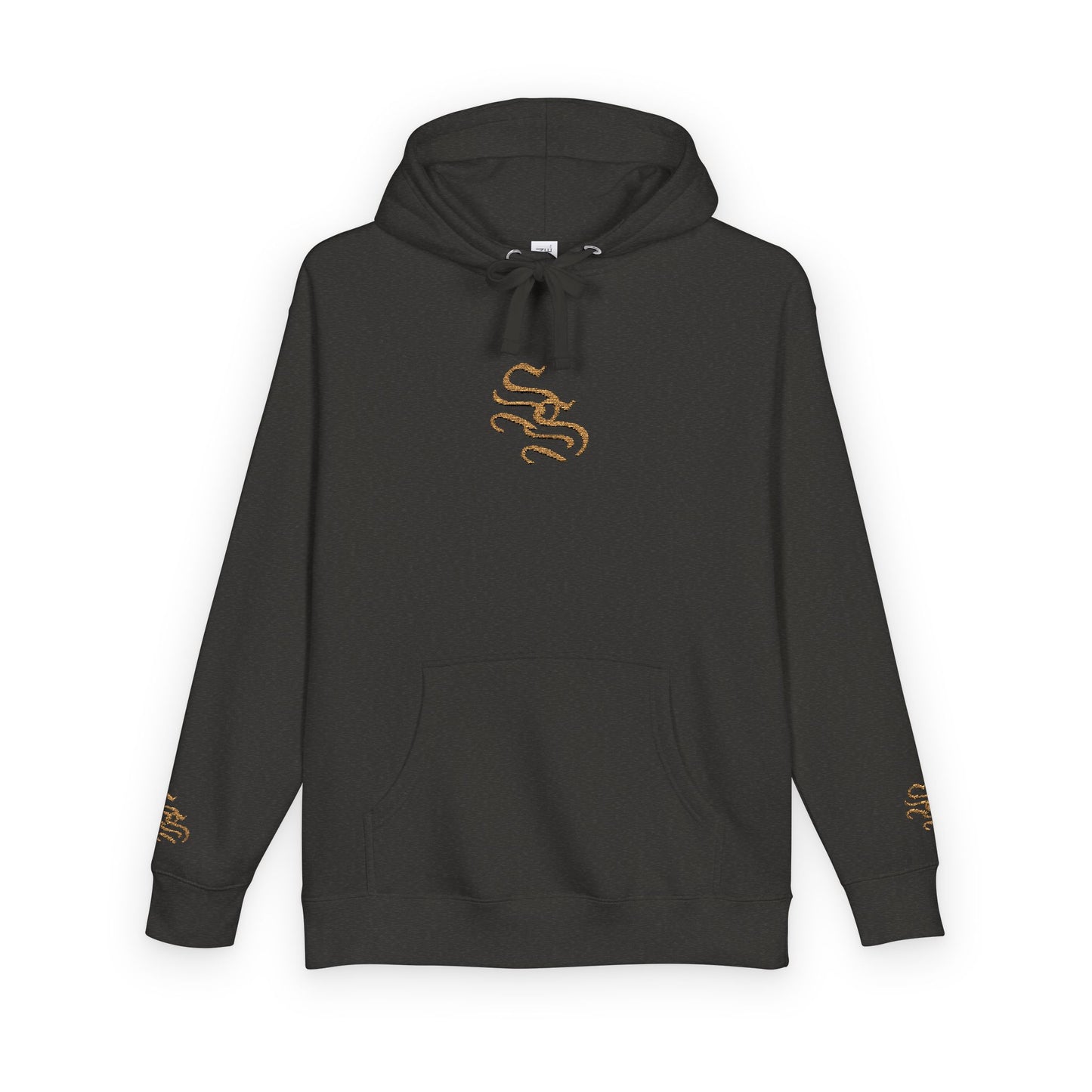 Cozy Unisex Fleece Hoodie with Gold Snake Design