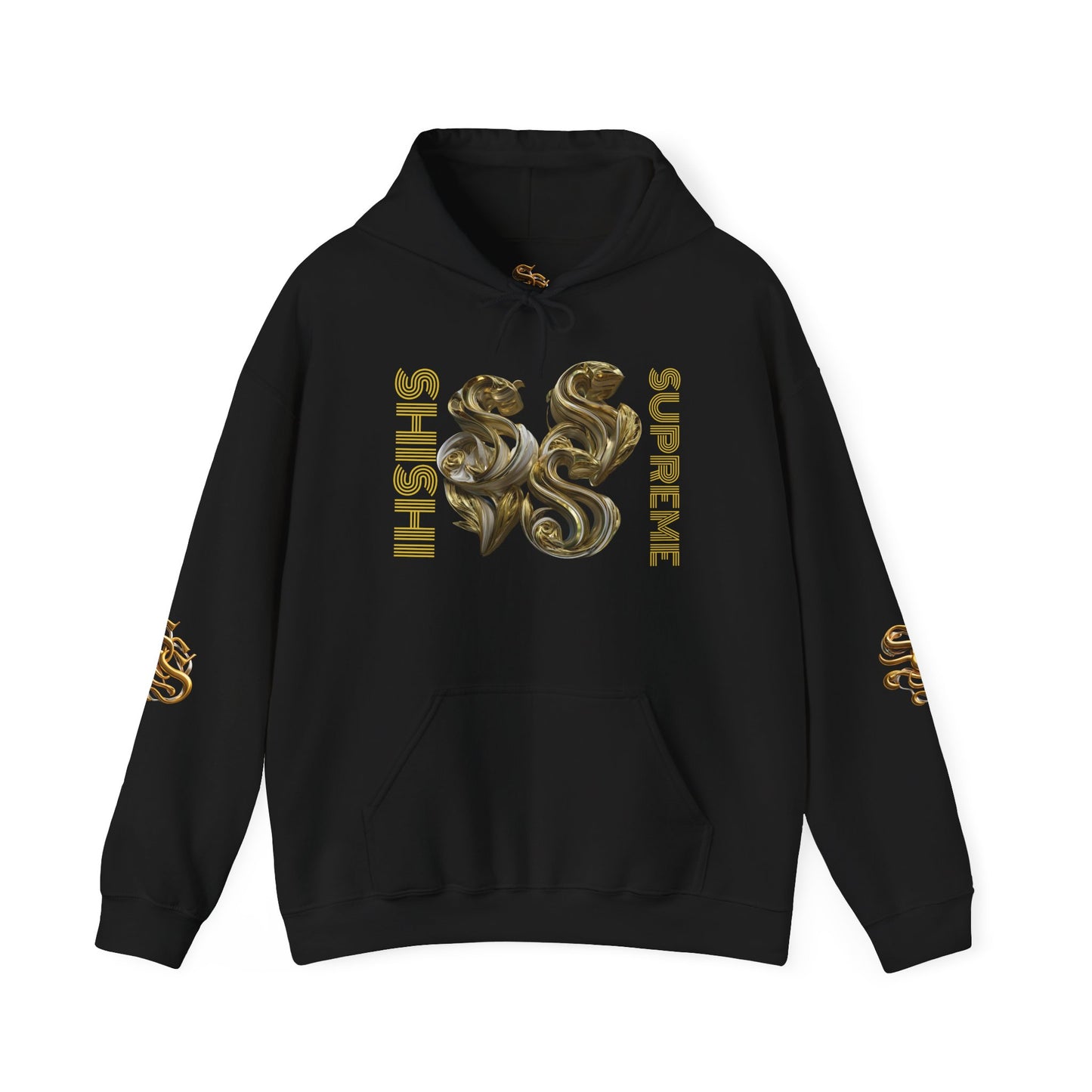 Luxury Gold Print Unisex Hoodie - Supreme SHISHII Design