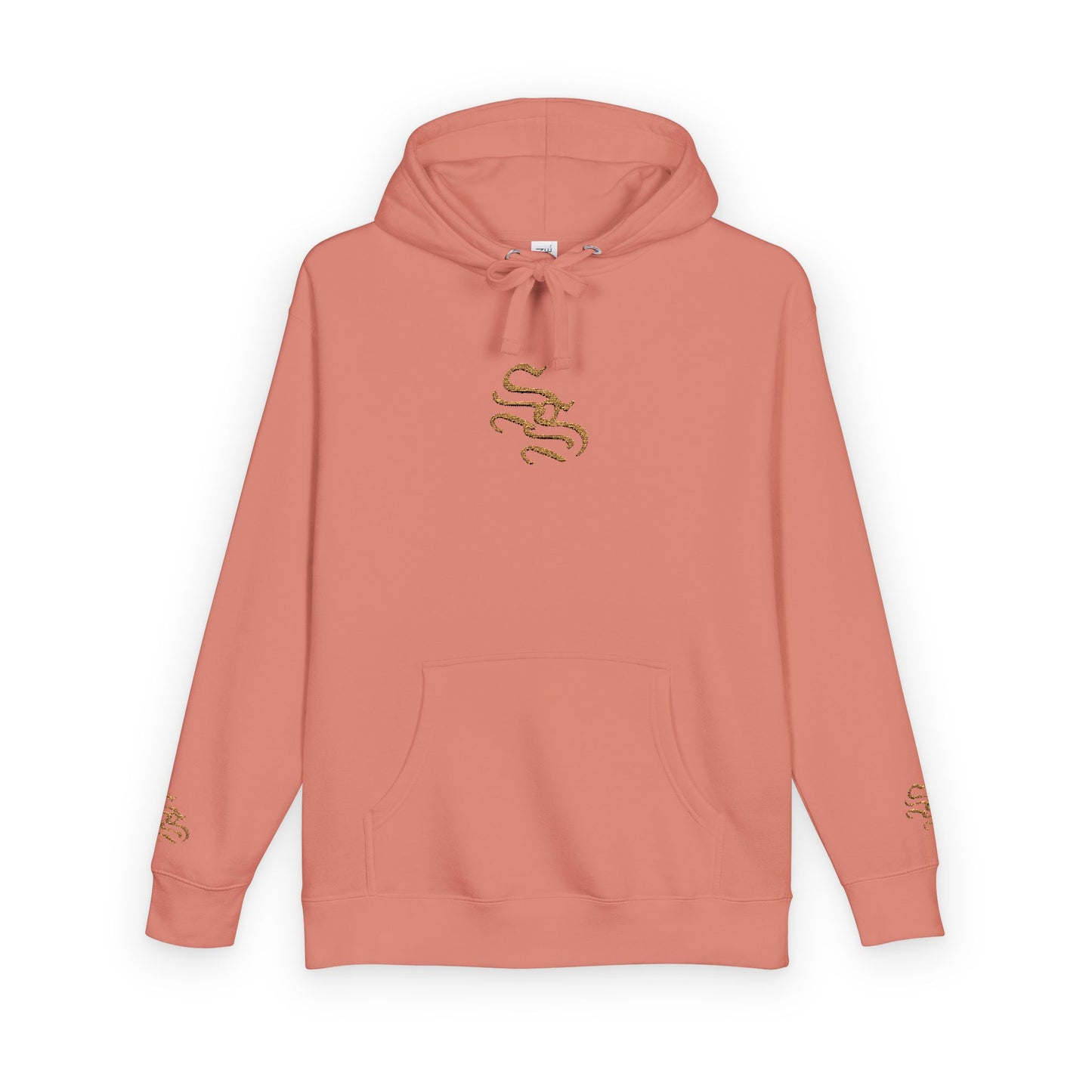 Cozy Unisex Fleece Hoodie with Gold Snake Design