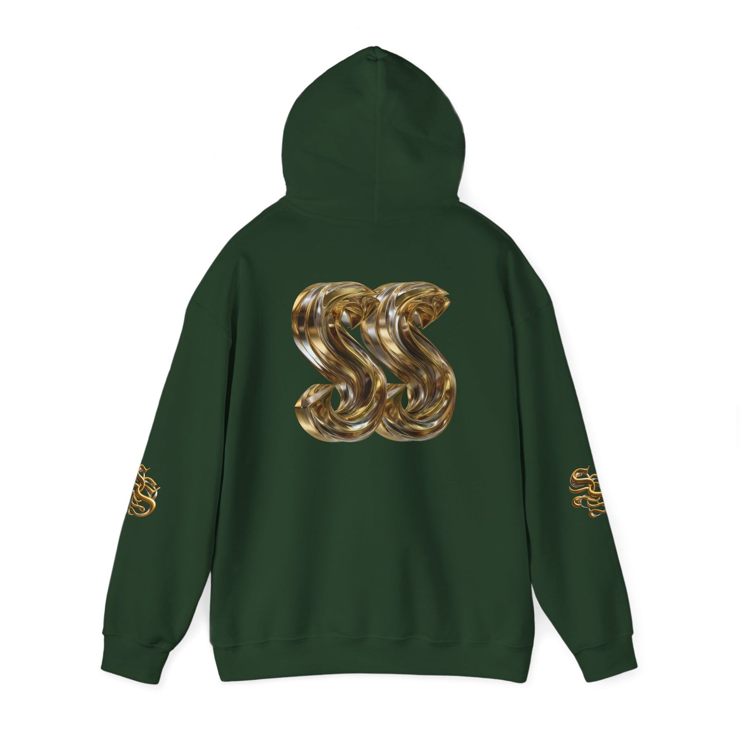 Trendy Unisex Hooded Sweatshirt with Metallic SS Design