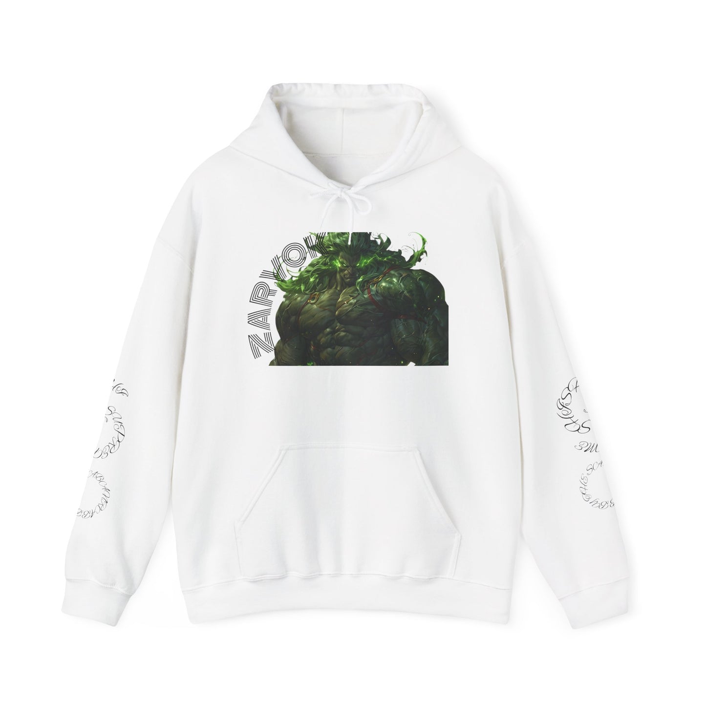 Zarvokian Prime Warrior Hoodie - Unisex Heavy Blend Sweatshirt with Artistic Design