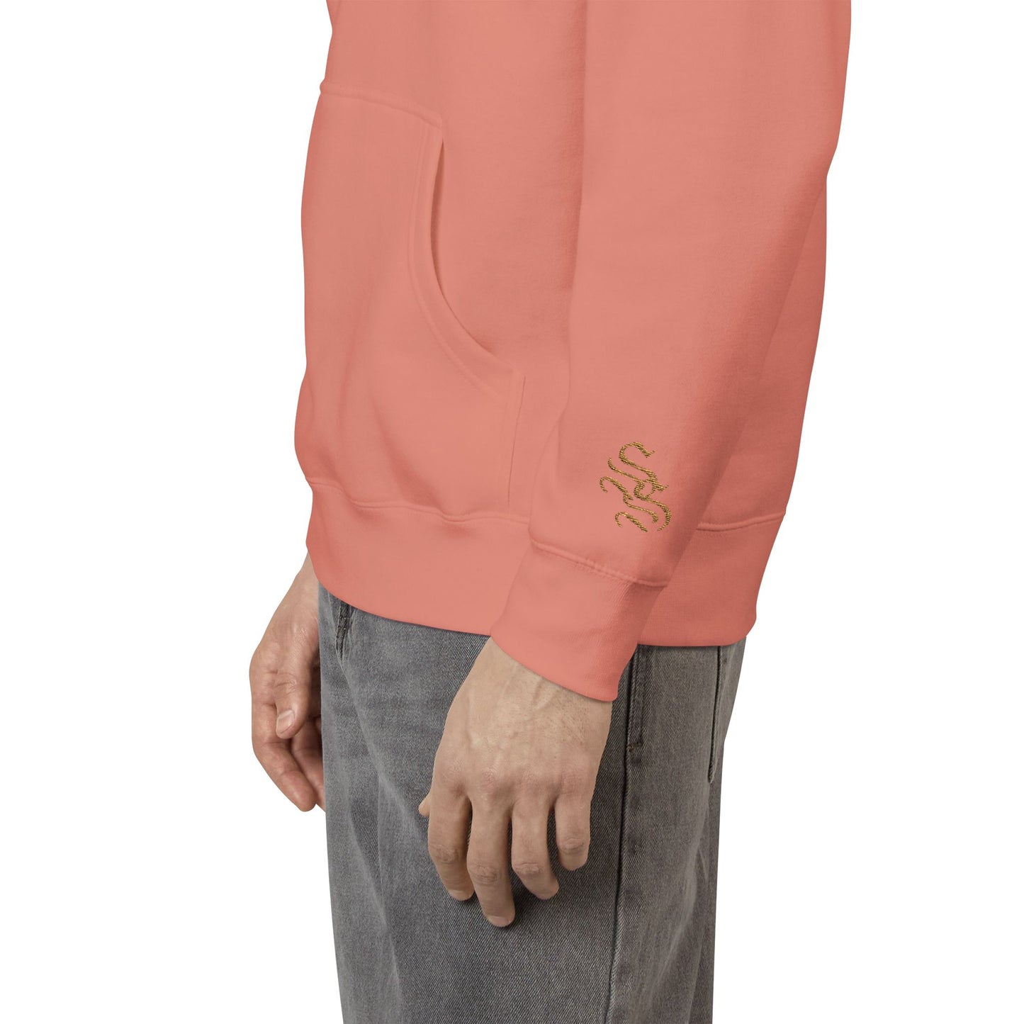 Cozy Unisex Fleece Hoodie with Gold Snake Design