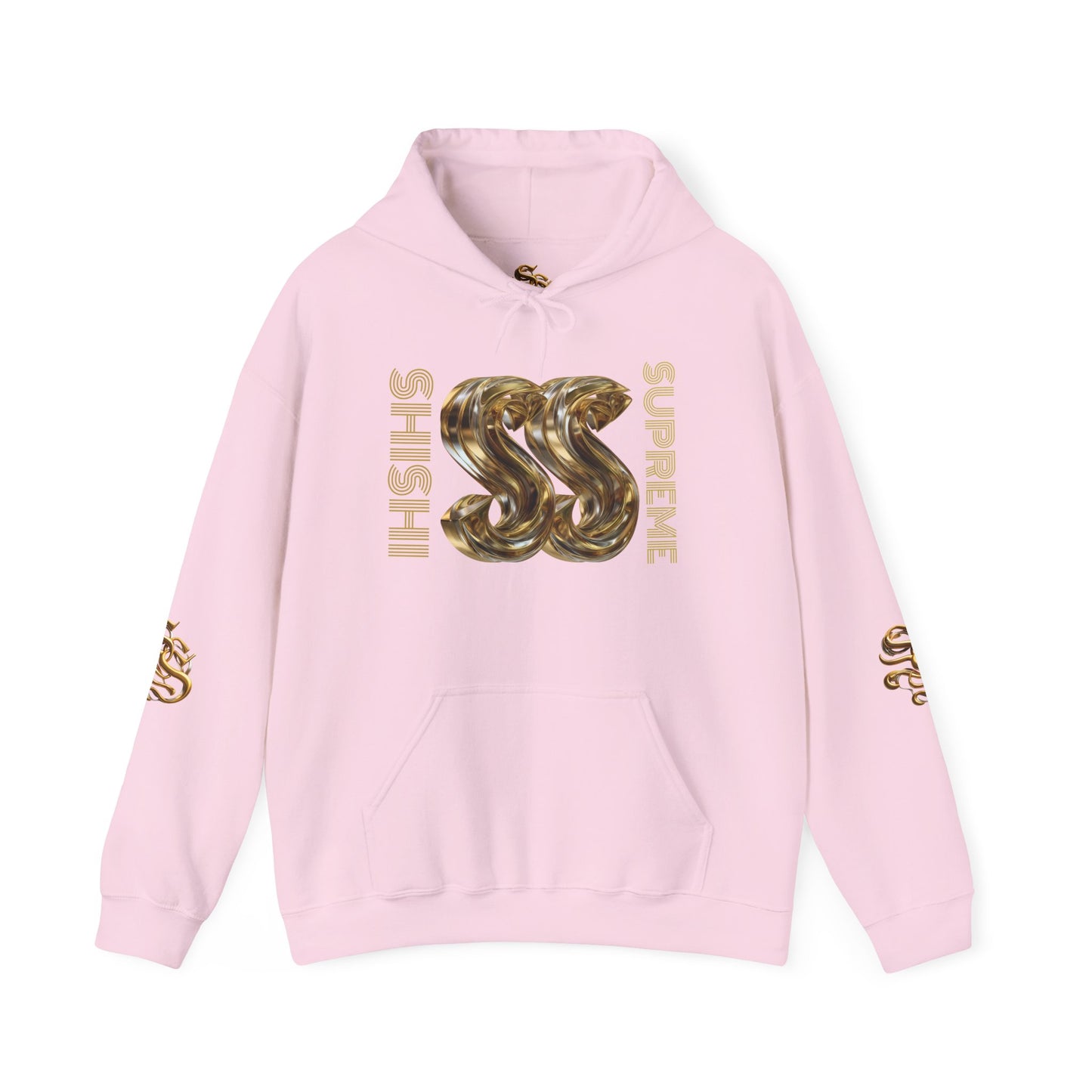 Trendy Unisex Hooded Sweatshirt with Metallic SS Design