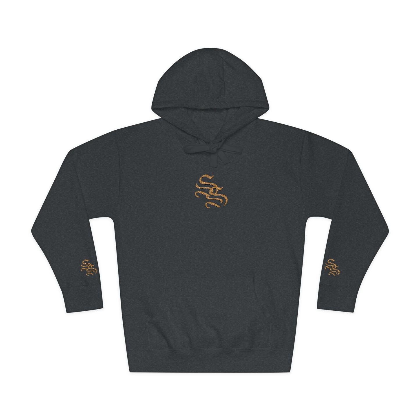 Cozy Unisex Fleece Hoodie with Gold Snake Design