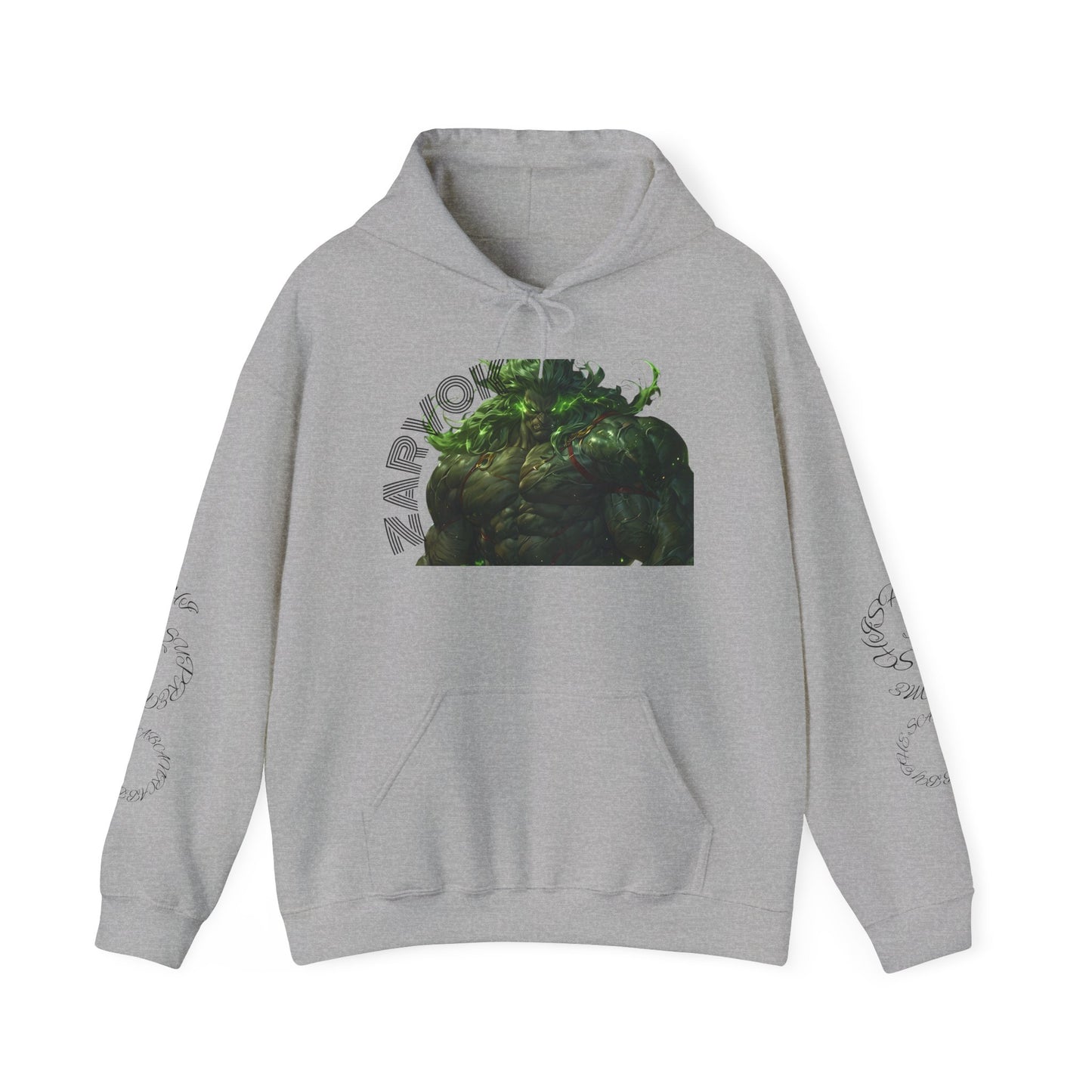 Zarvokian Prime Warrior Hoodie - Unisex Heavy Blend Sweatshirt with Artistic Design