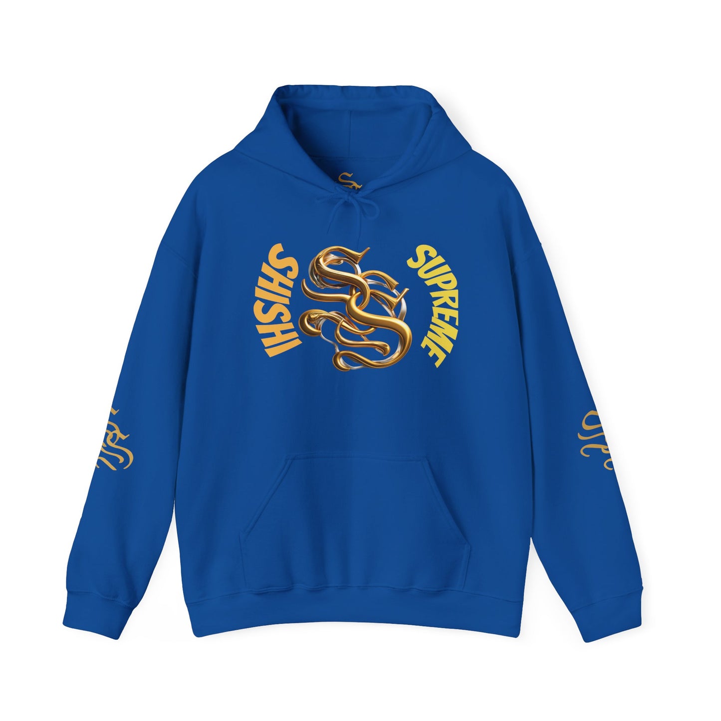 Stylish Unisex Heavy Blend™ Hooded Sweatshirt - Gold Design with Graphic Print