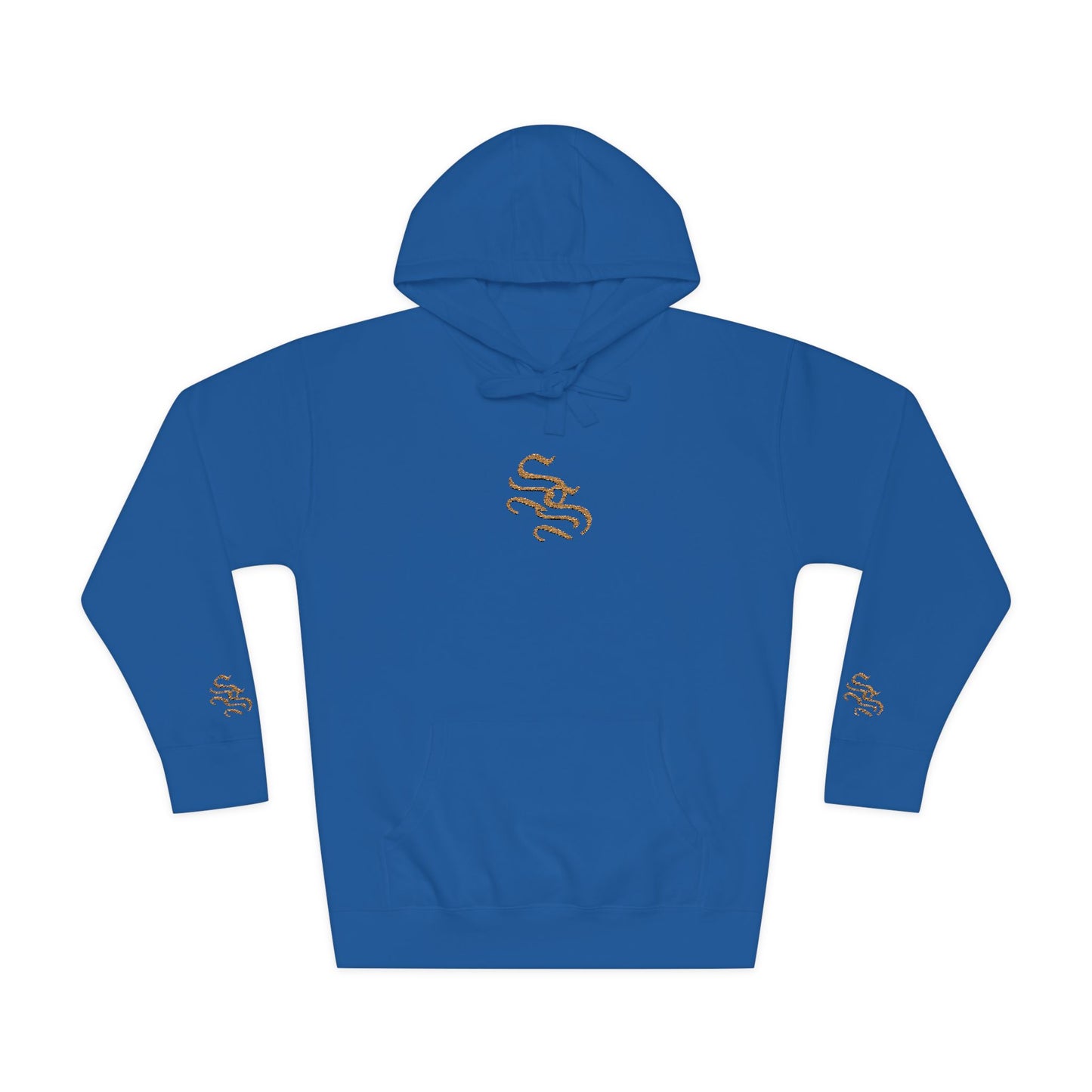 Cozy Unisex Fleece Hoodie with Gold Snake Design
