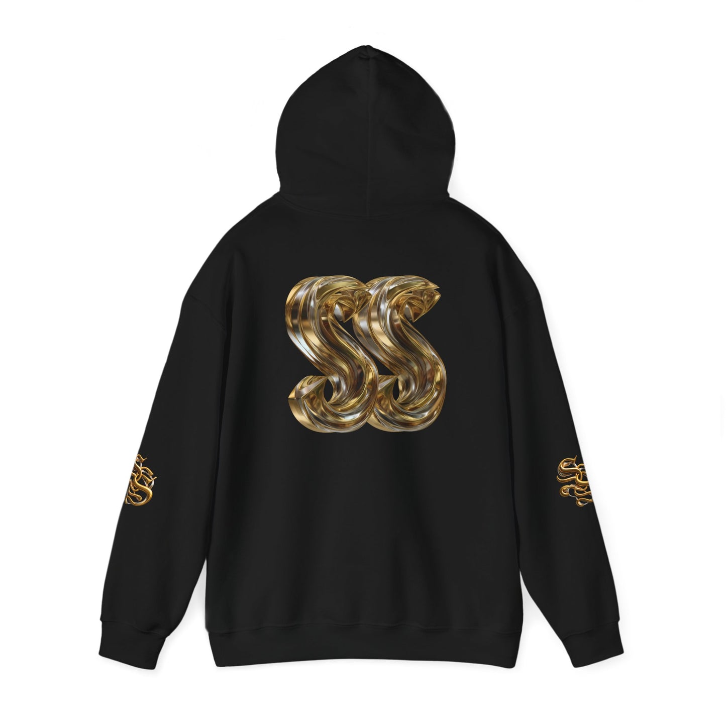 Trendy Unisex Hooded Sweatshirt with Metallic SS Design