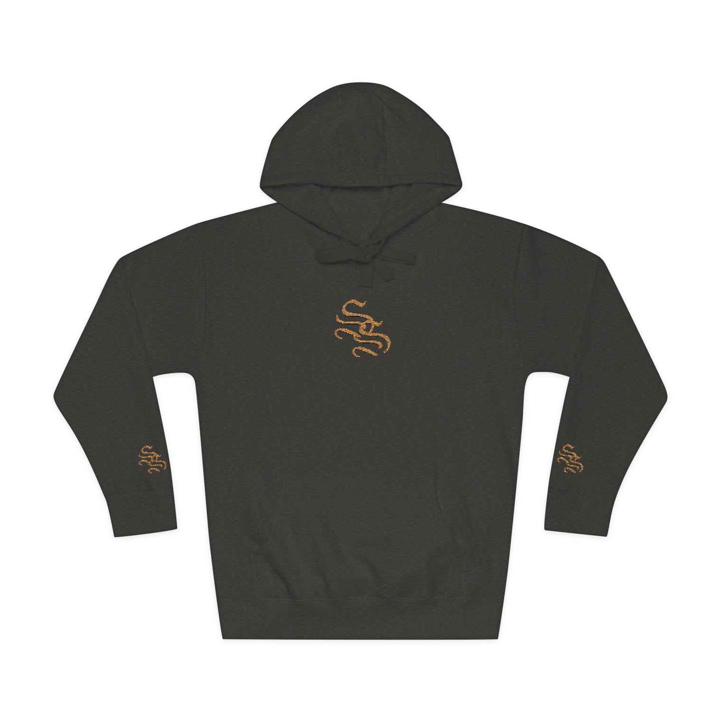 Cozy Unisex Fleece Hoodie with Gold Snake Design