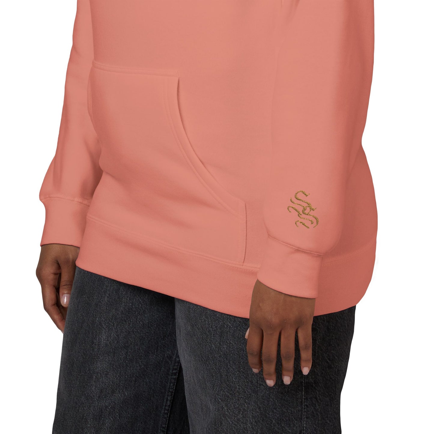 Cozy Unisex Fleece Hoodie with Gold Snake Design