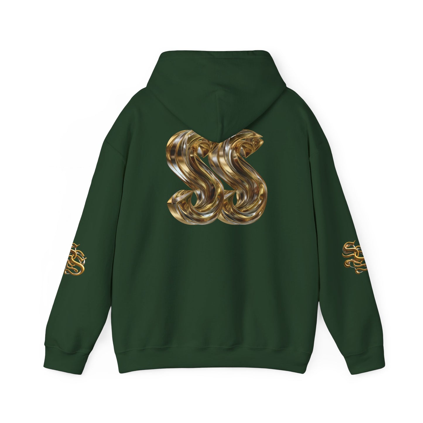 Trendy Unisex Hooded Sweatshirt with Metallic SS Design