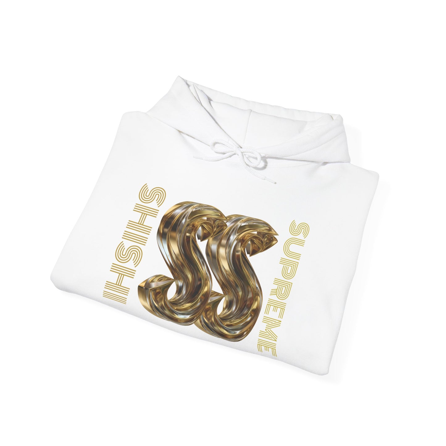Trendy Unisex Hooded Sweatshirt with Metallic SS Design