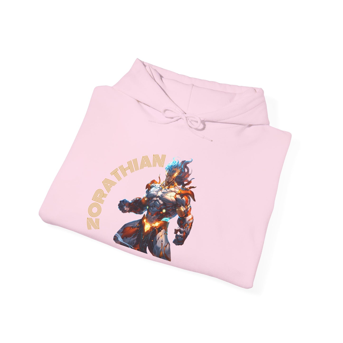 Zorathian Character Heavy Blend Hoodie - Unisex White Sweatshirt for Gaming Fans