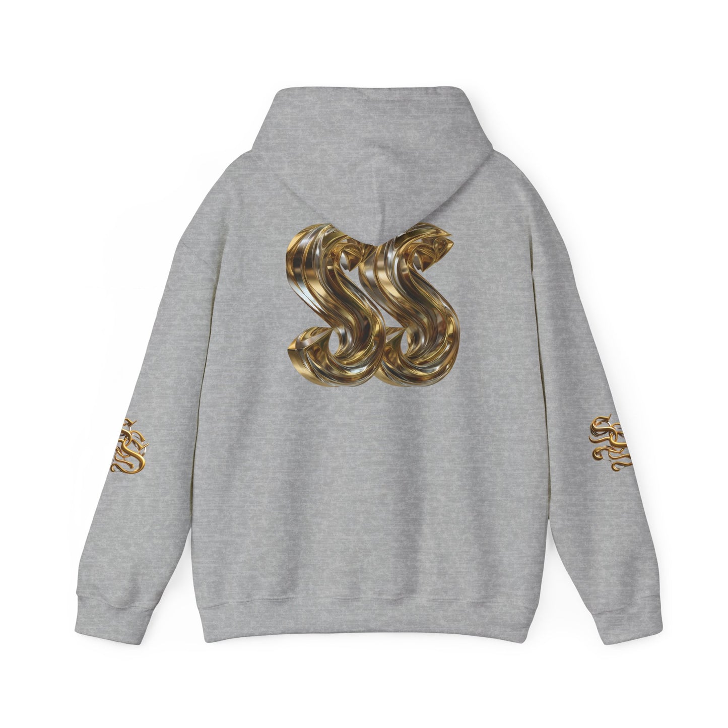 Trendy Unisex Hooded Sweatshirt with Metallic SS Design