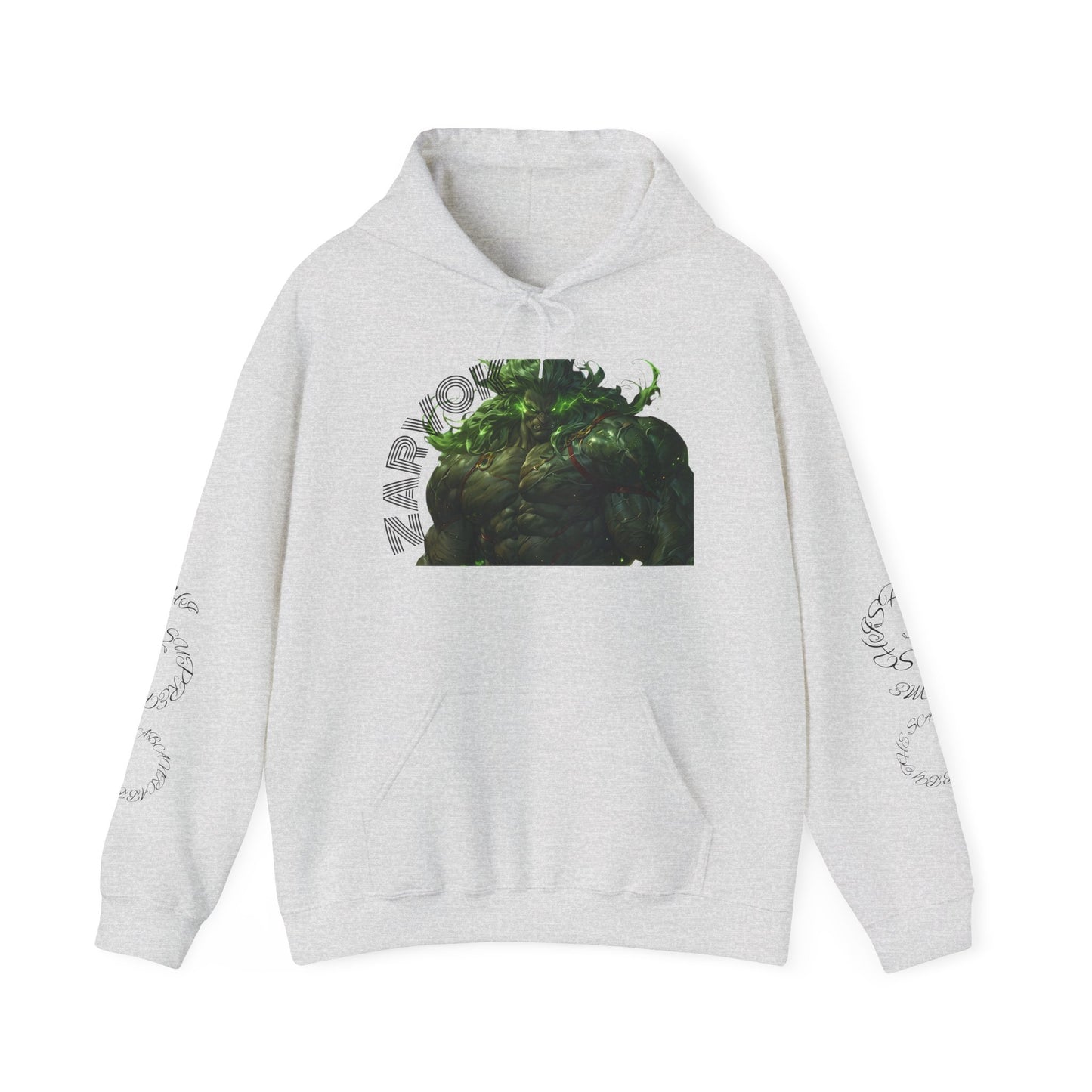 Zarvokian Prime Warrior Hoodie - Unisex Heavy Blend Sweatshirt with Artistic Design