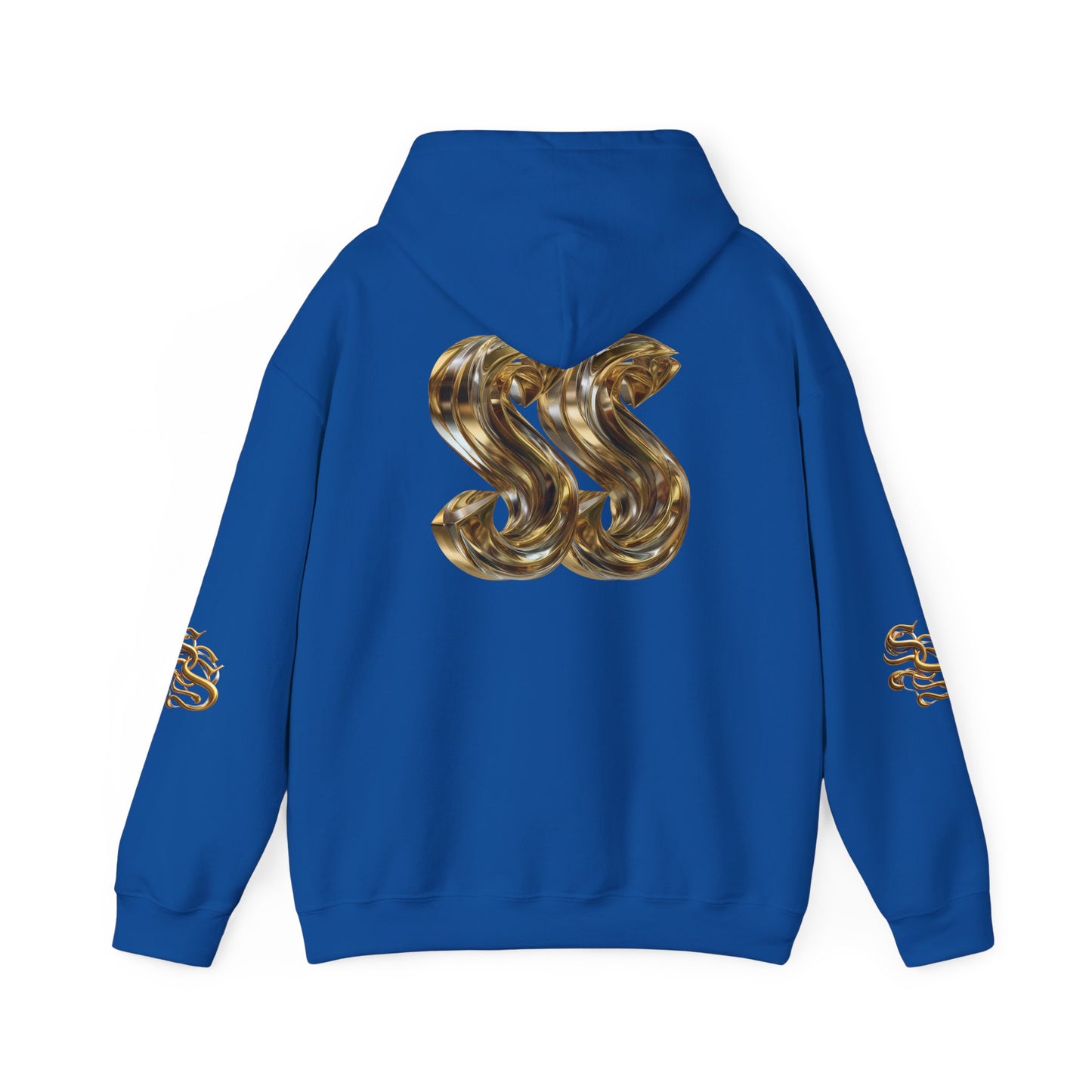 Trendy Unisex Hooded Sweatshirt with Metallic SS Design
