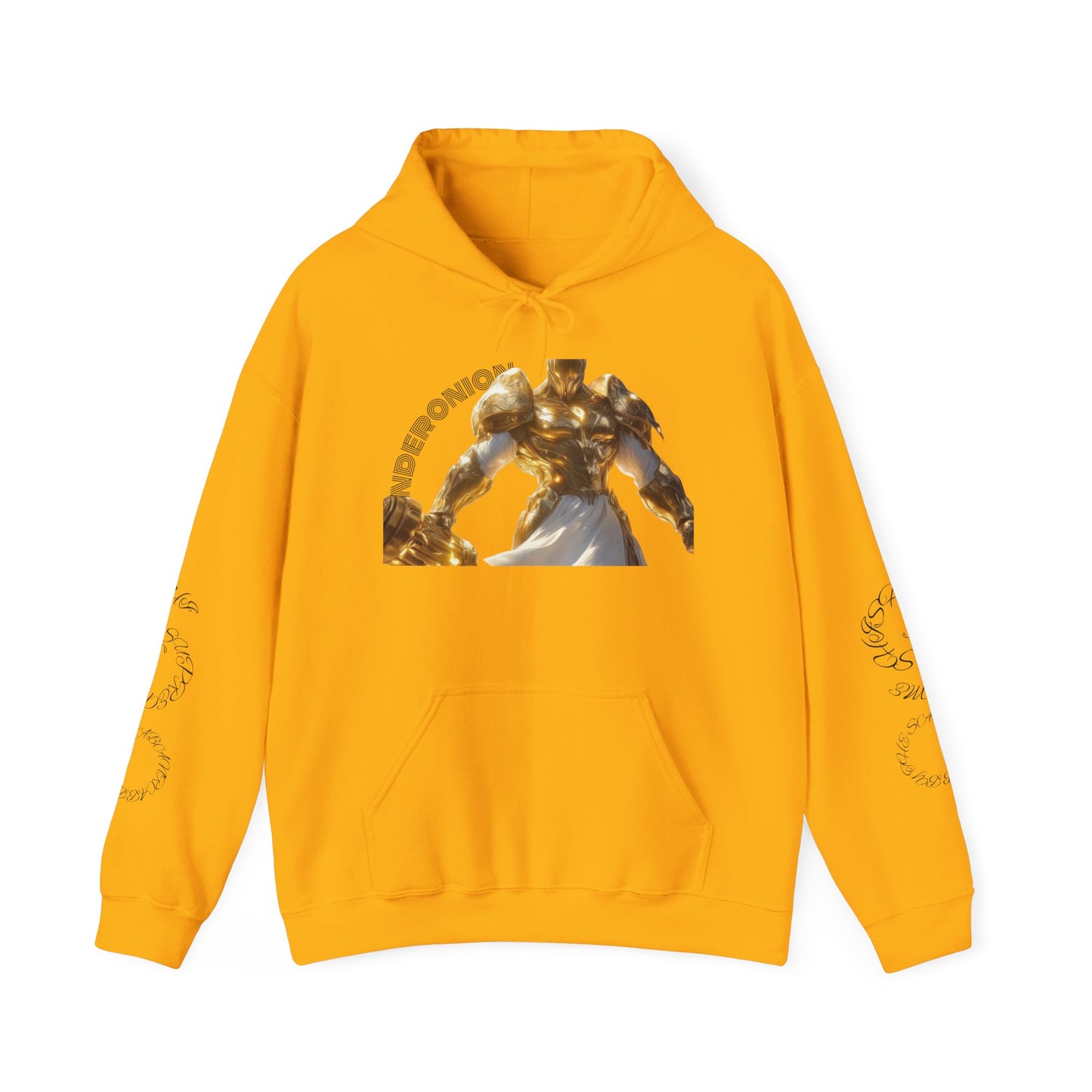 Golden Warrior Hoodie - Unisex Heavy Blend Sweatshirt with Artistic Design