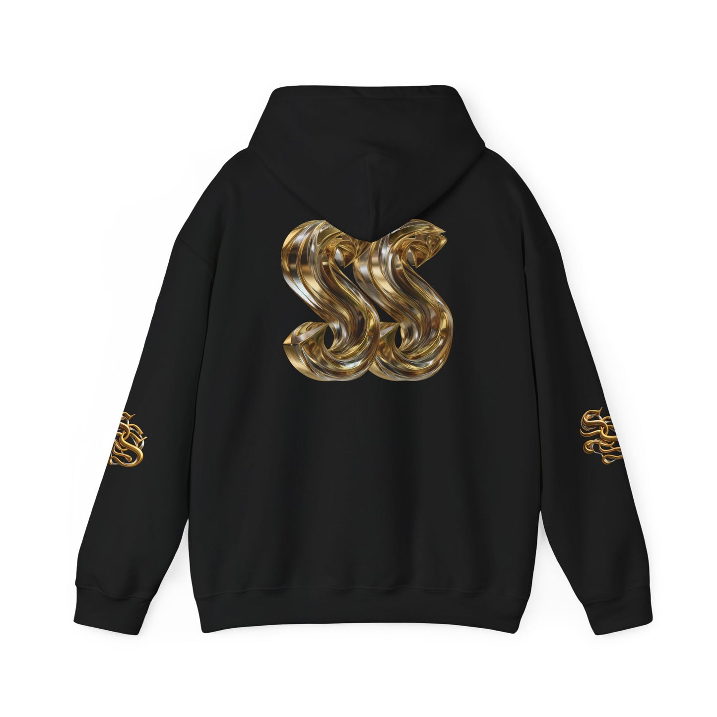 Trendy Unisex Hooded Sweatshirt with Metallic SS Design