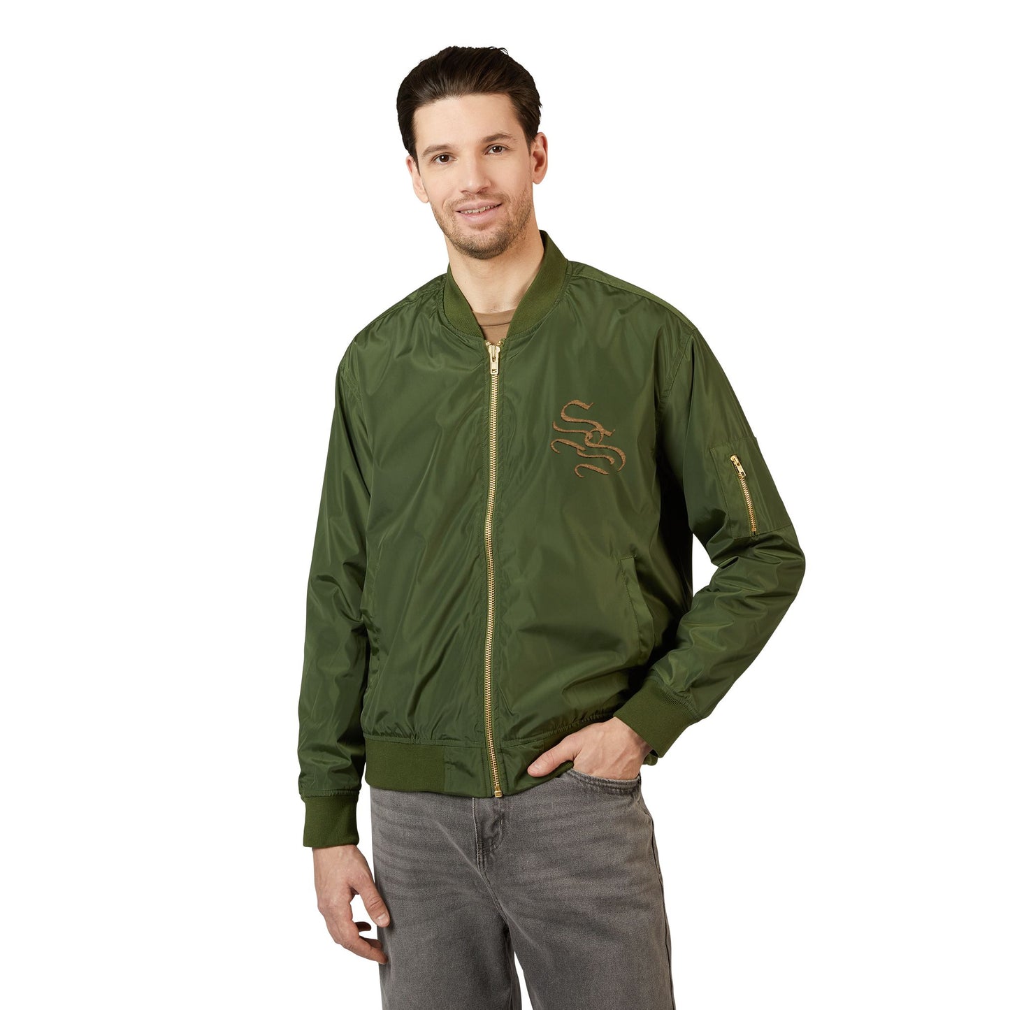 Eco-Friendly Embroidered Bomber Jacket - Stylish and Sustainable Outerwear