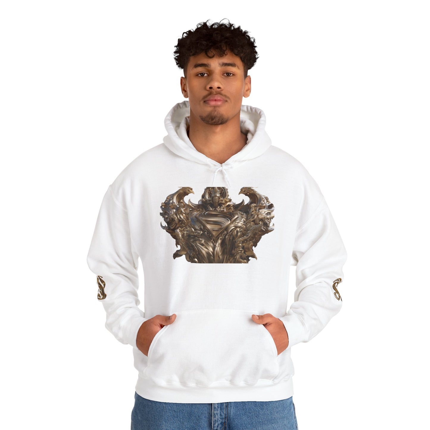 Epic Superhero Hoodie with Metallic Design - Unisex Heavy Blend™