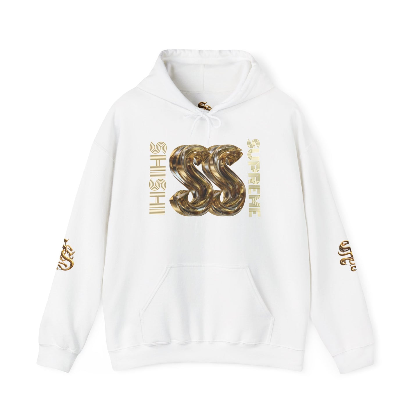 Trendy Unisex Hooded Sweatshirt with Metallic SS Design