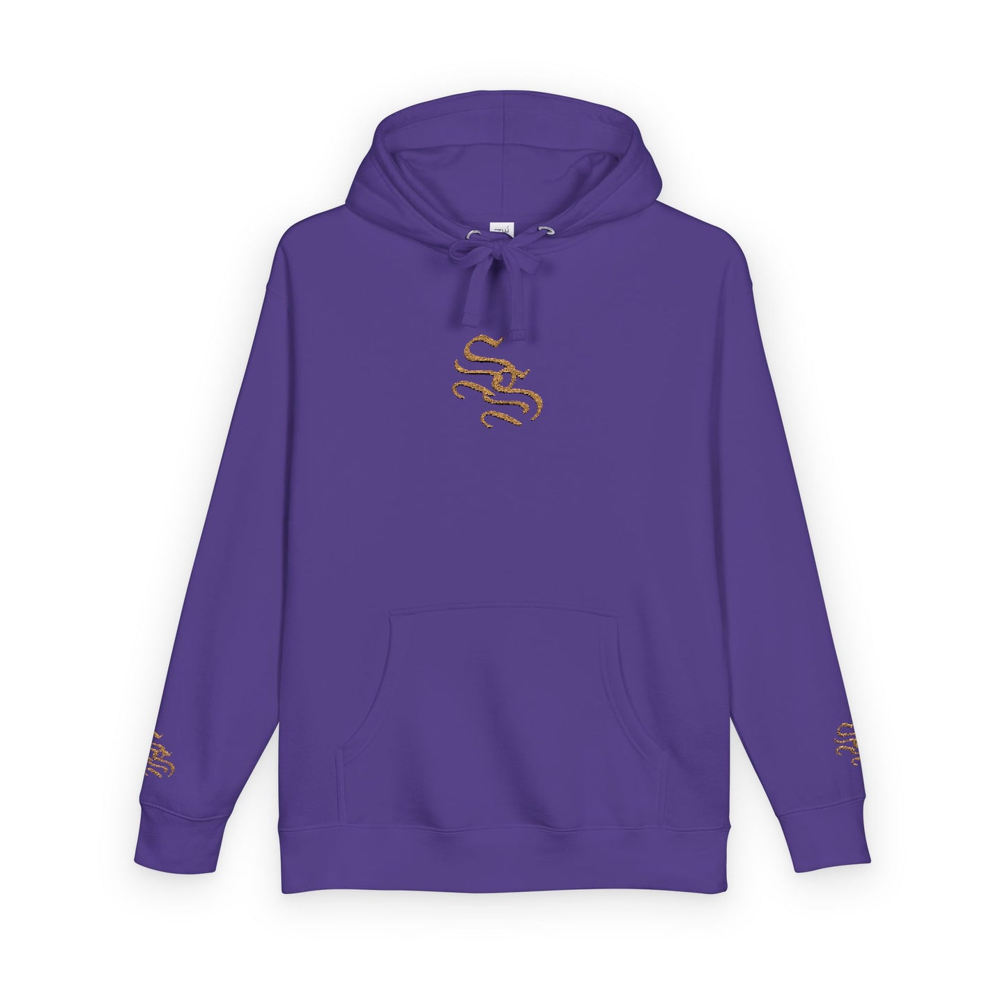 Cozy Unisex Fleece Hoodie with Gold Snake Design